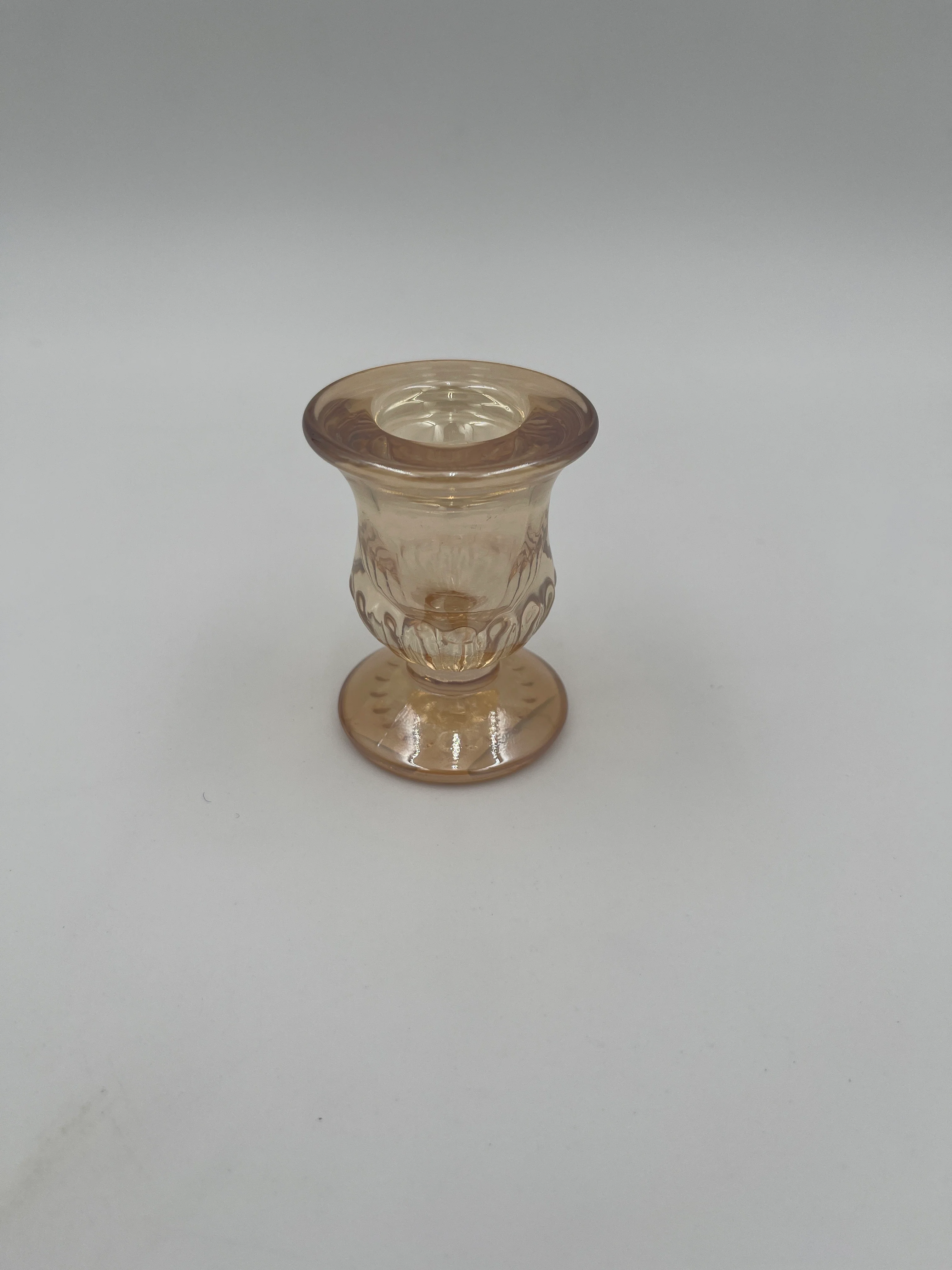 Amber Glass Taper Candle Holder-Small