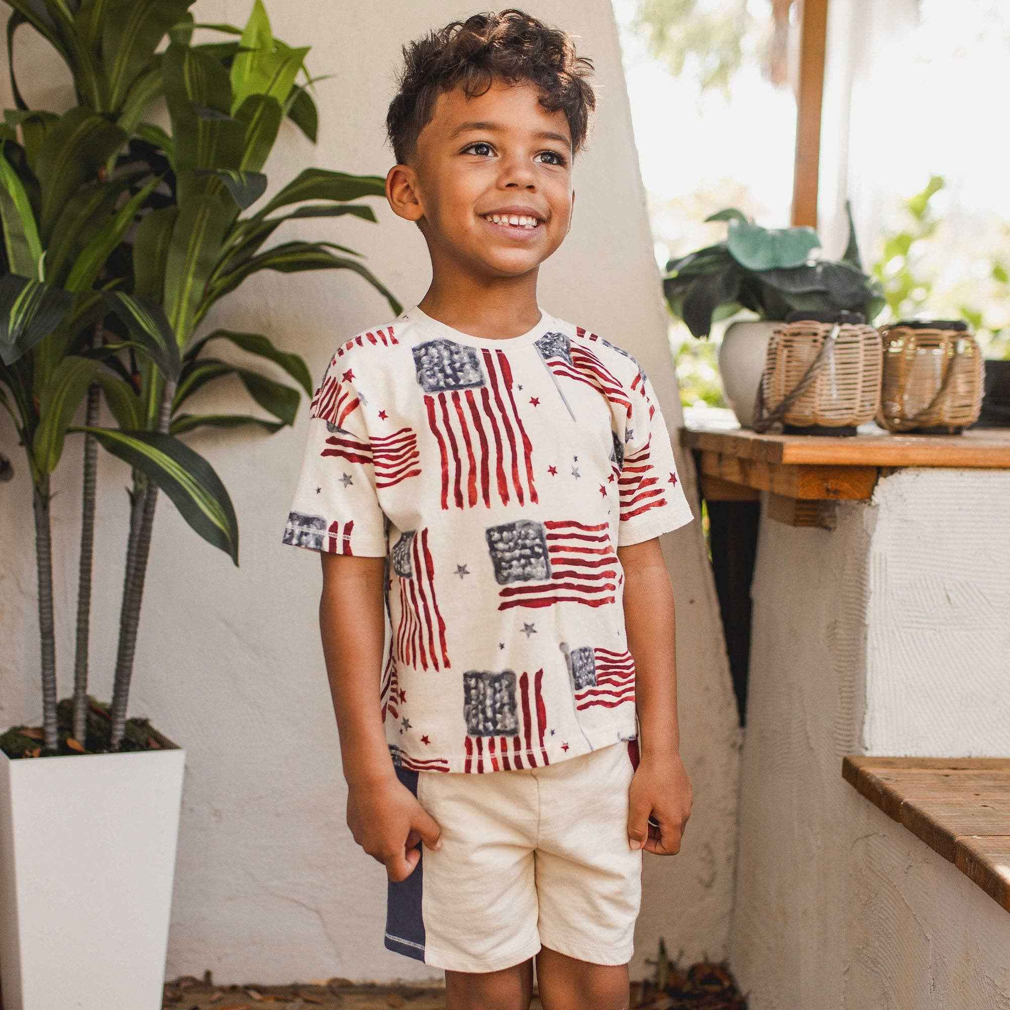 American Flag Boy Tee & Shorts Set: 6-9M - Image 4