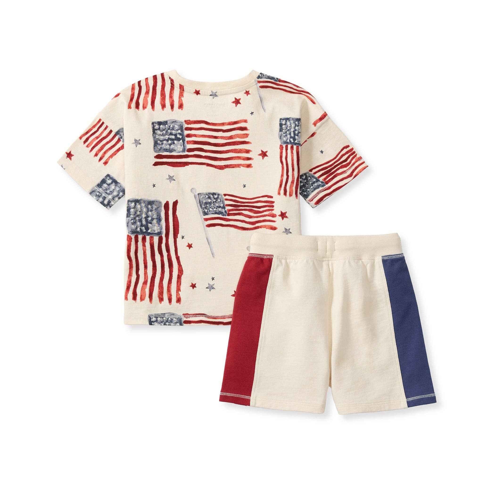 American Flag Boy Tee & Shorts Set: 6-9M - Image 5