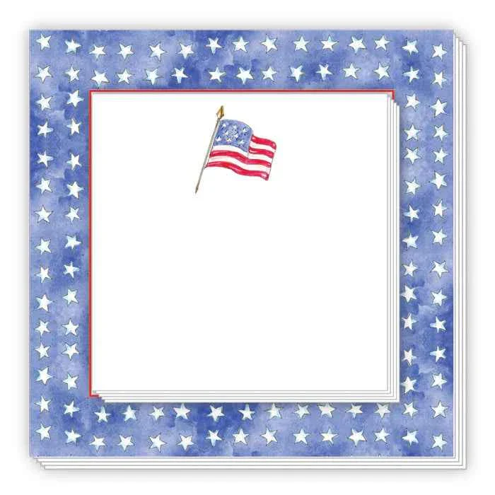 American Flag & White Stars w/Blue Border - Duo Notepad