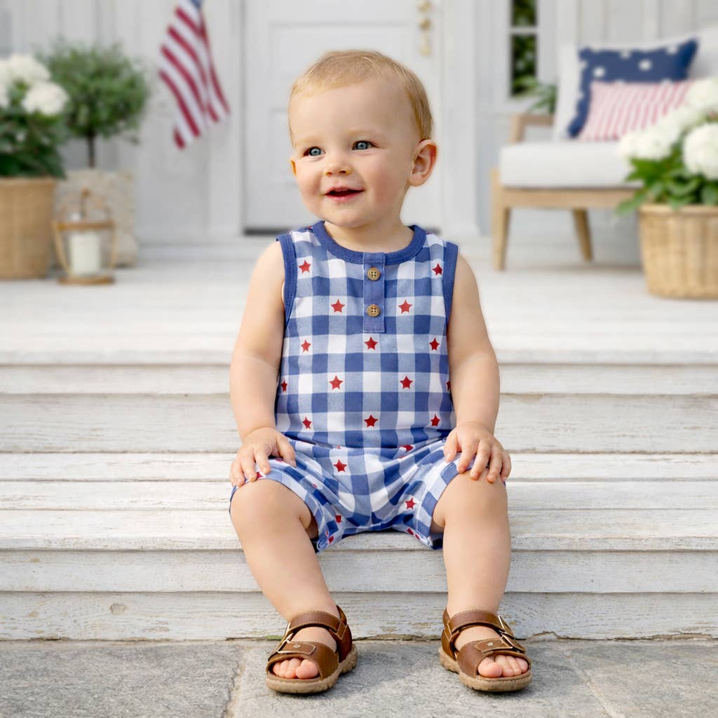 Americana Bamboo Short Baby Romper - Image 2