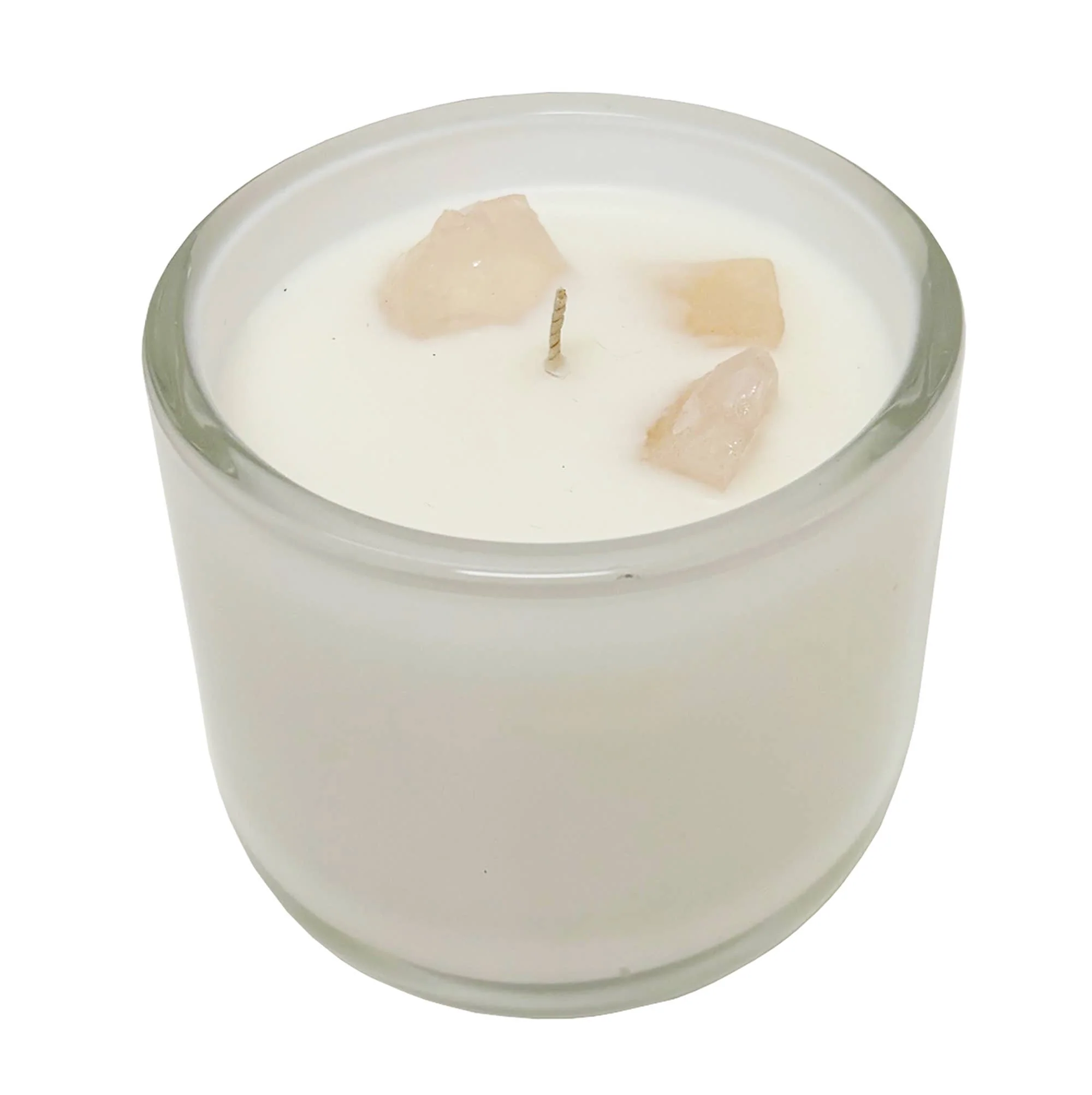 Rose Quartz & Lily Stone Candle