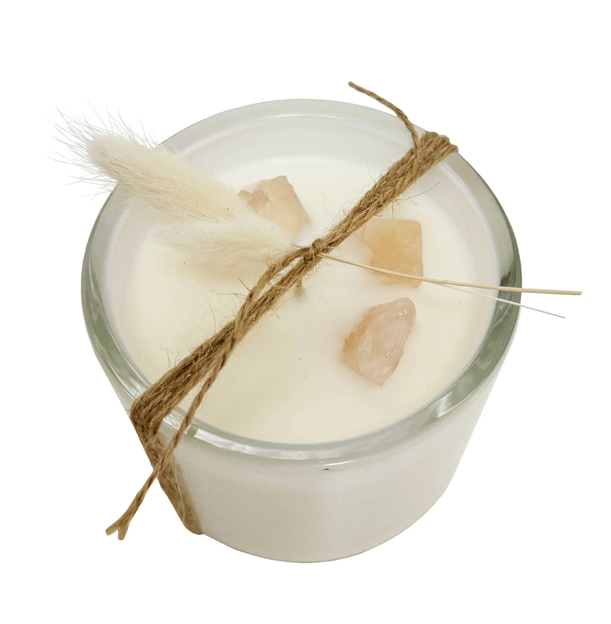 Rose Quartz & Lily Stone Candle - Image 8