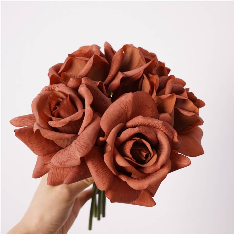 10" Pack of 5 Stems-Moisturized coating Real Touch Rose - Image 16