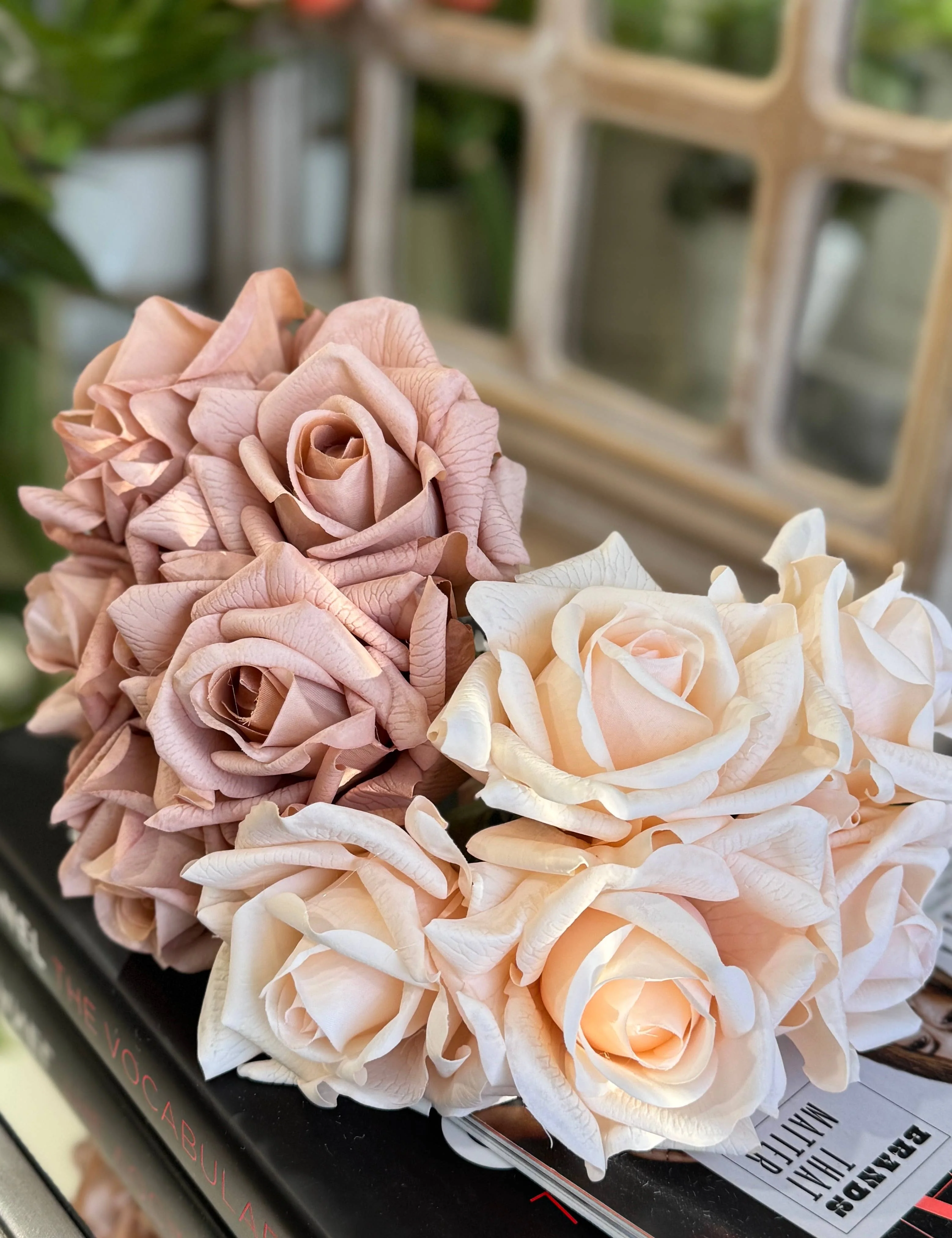 10" Pack of 5 Stems-Moisturized coating Real Touch Rose - Image 4