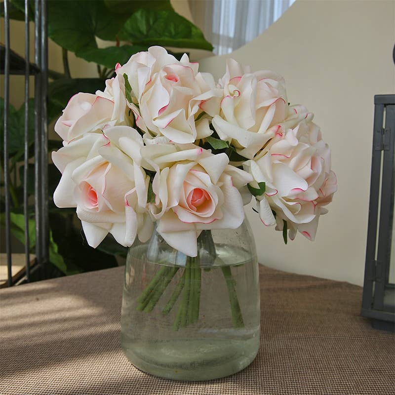 10" Pack of 5 Stems-Moisturized coating Real Touch Rose - Image 5