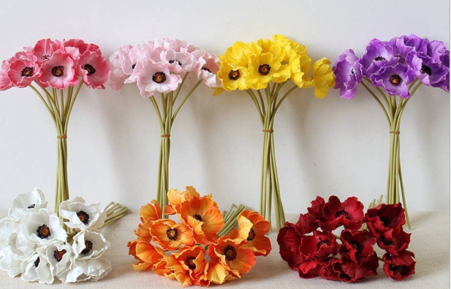 11" Real Touch Poppy-6 stems per bundle - Image 14