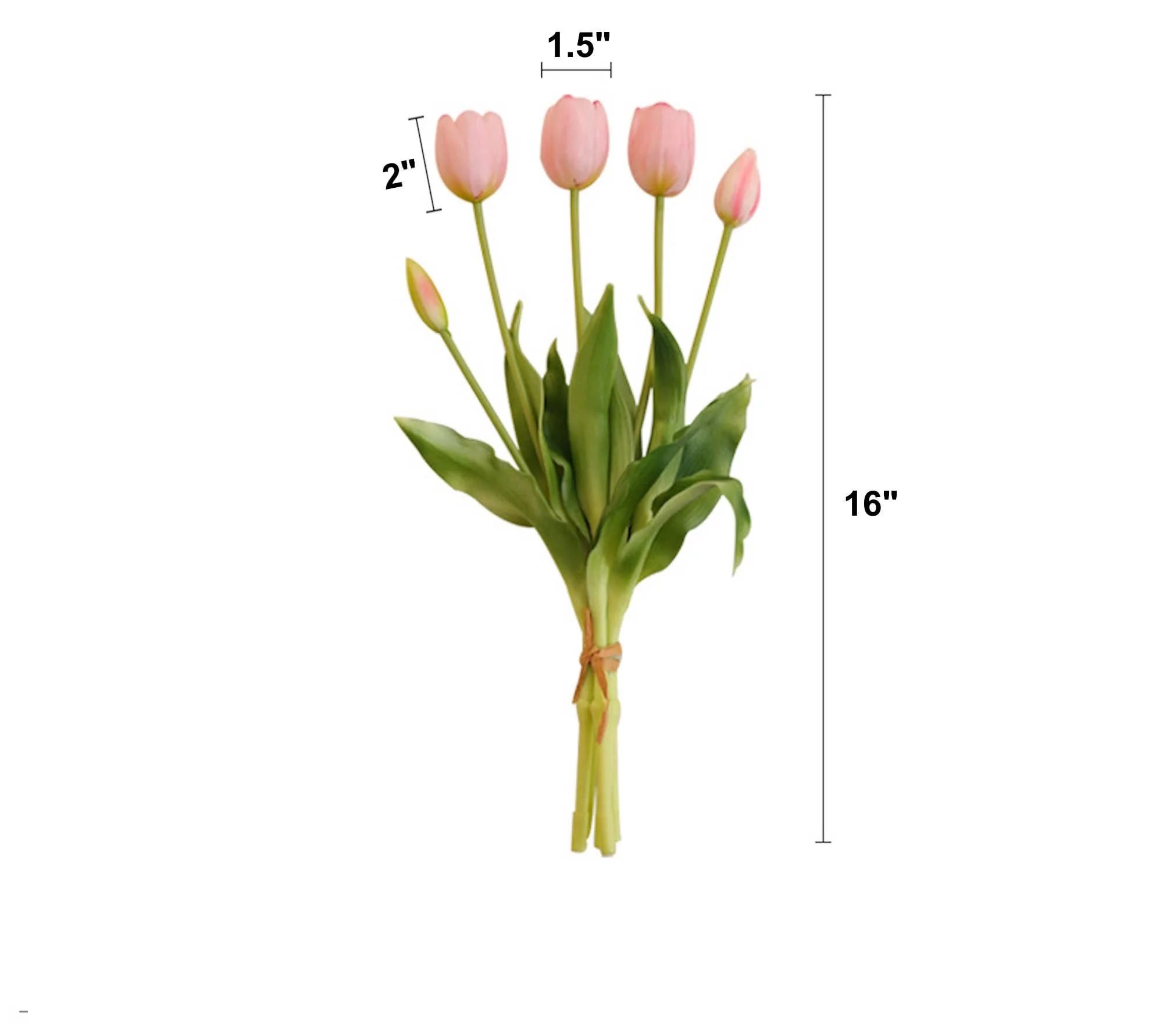 16" Real Touch Lifelike Tulip-3 flowers 2 buds - Image 9