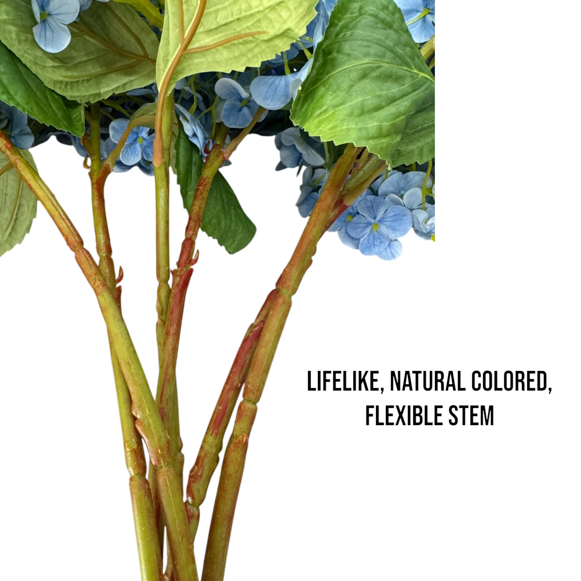18" Realistic Real Touch Artificial Hydrangea Stem - Image 4