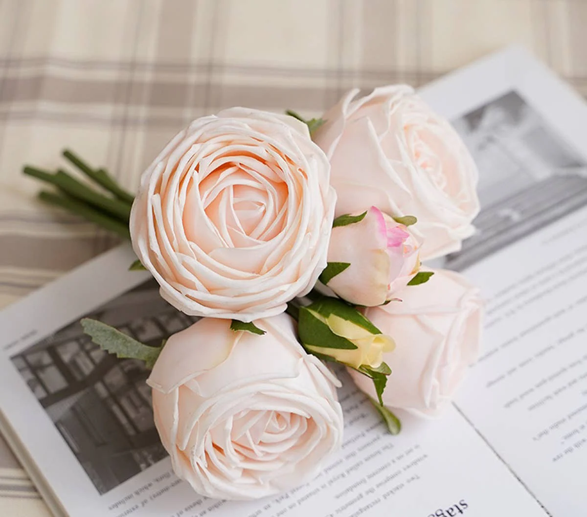 6-stem bundle-Real Touch Rose Bouquet - Image 7