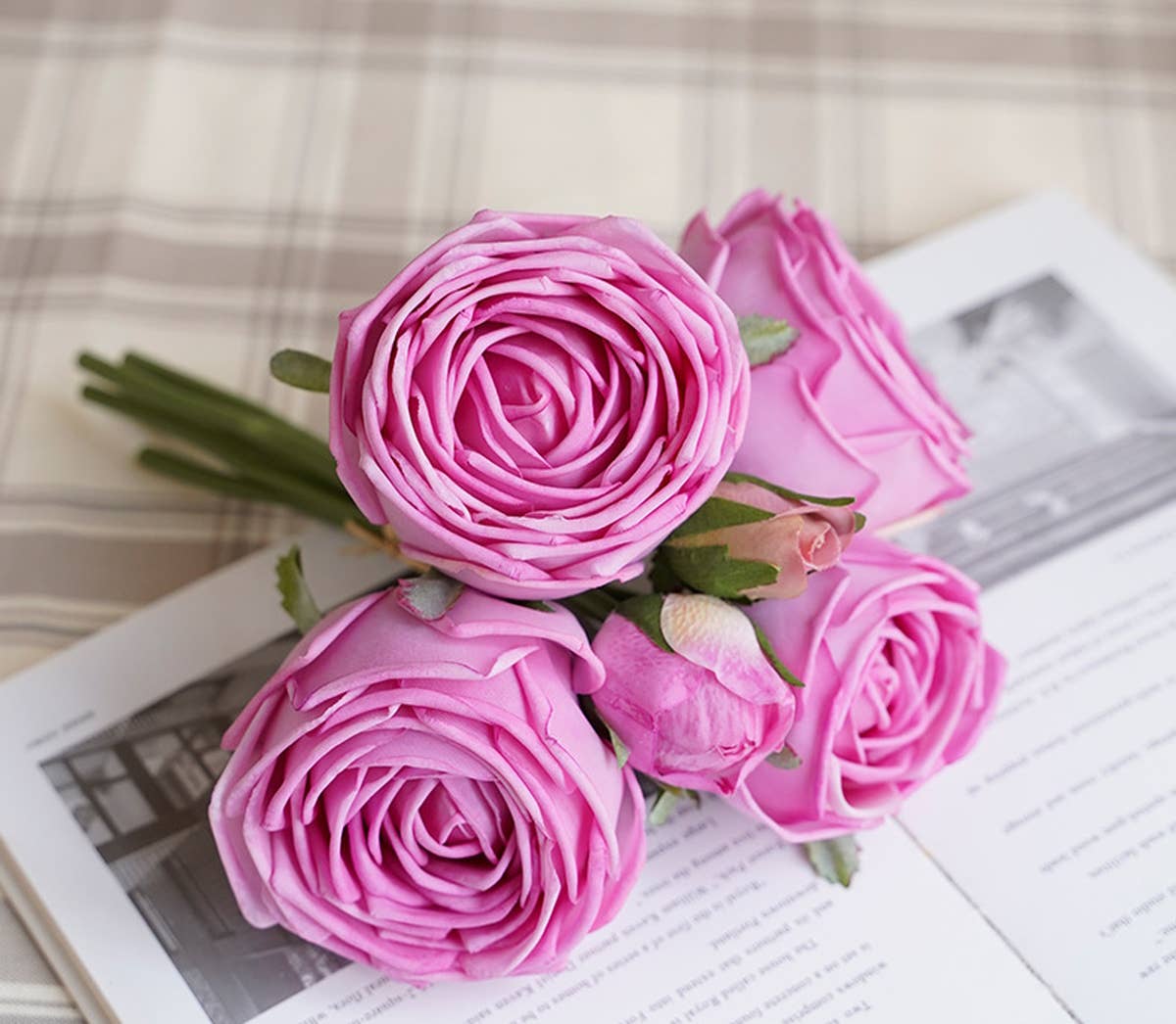 6-stem bundle-Real Touch Rose Bouquet - Image 9