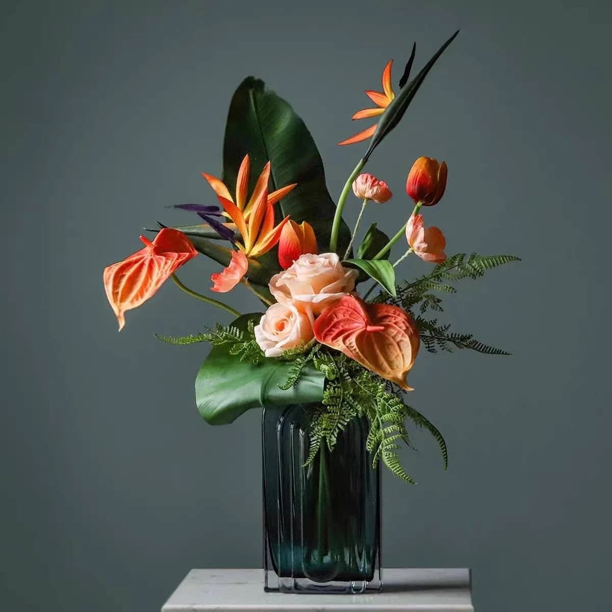 Pack of 5-stems Real Touch medium open tulip - Image 3