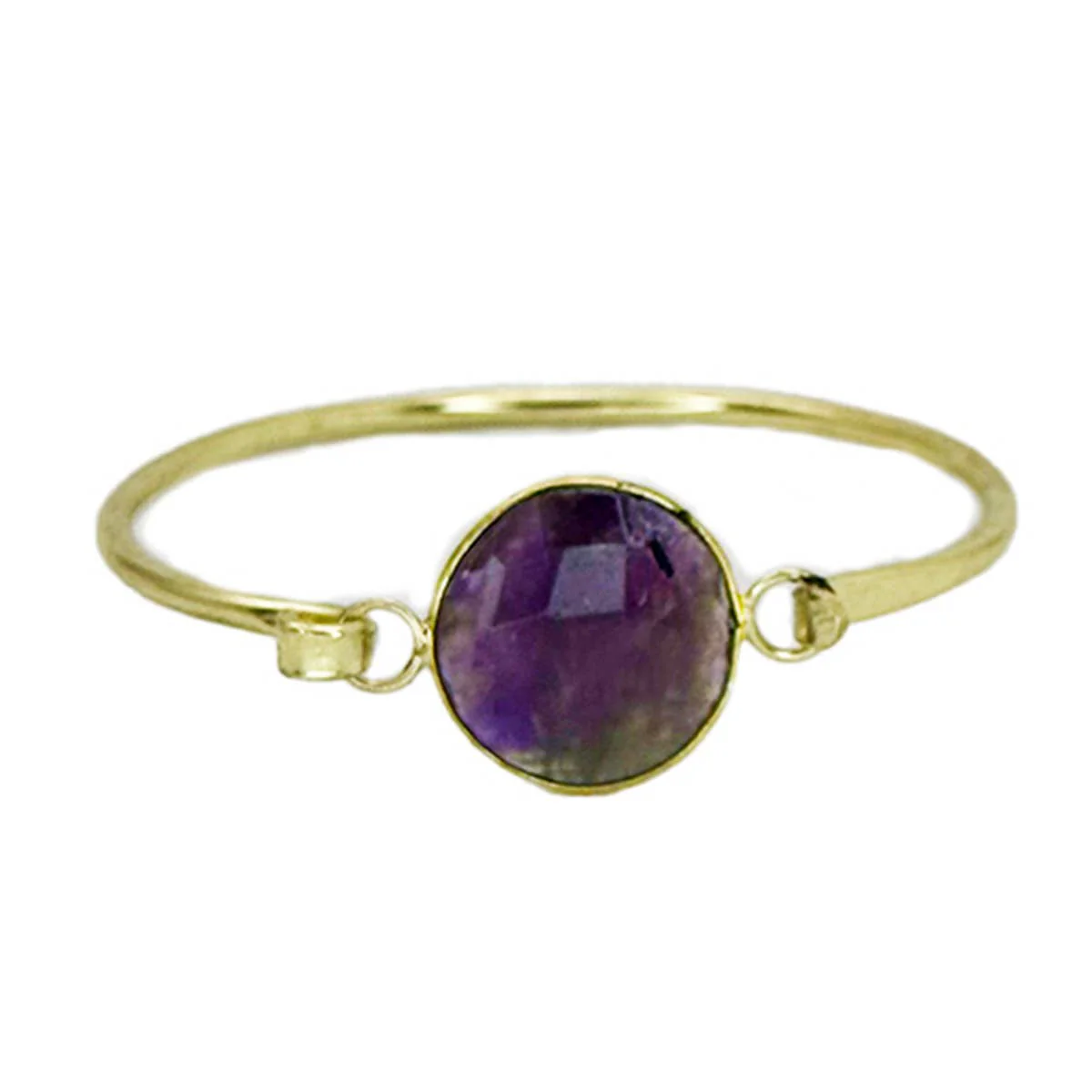 Gold Plated Bracelet with Semi-Precious Stone - Amethyst - Image 2