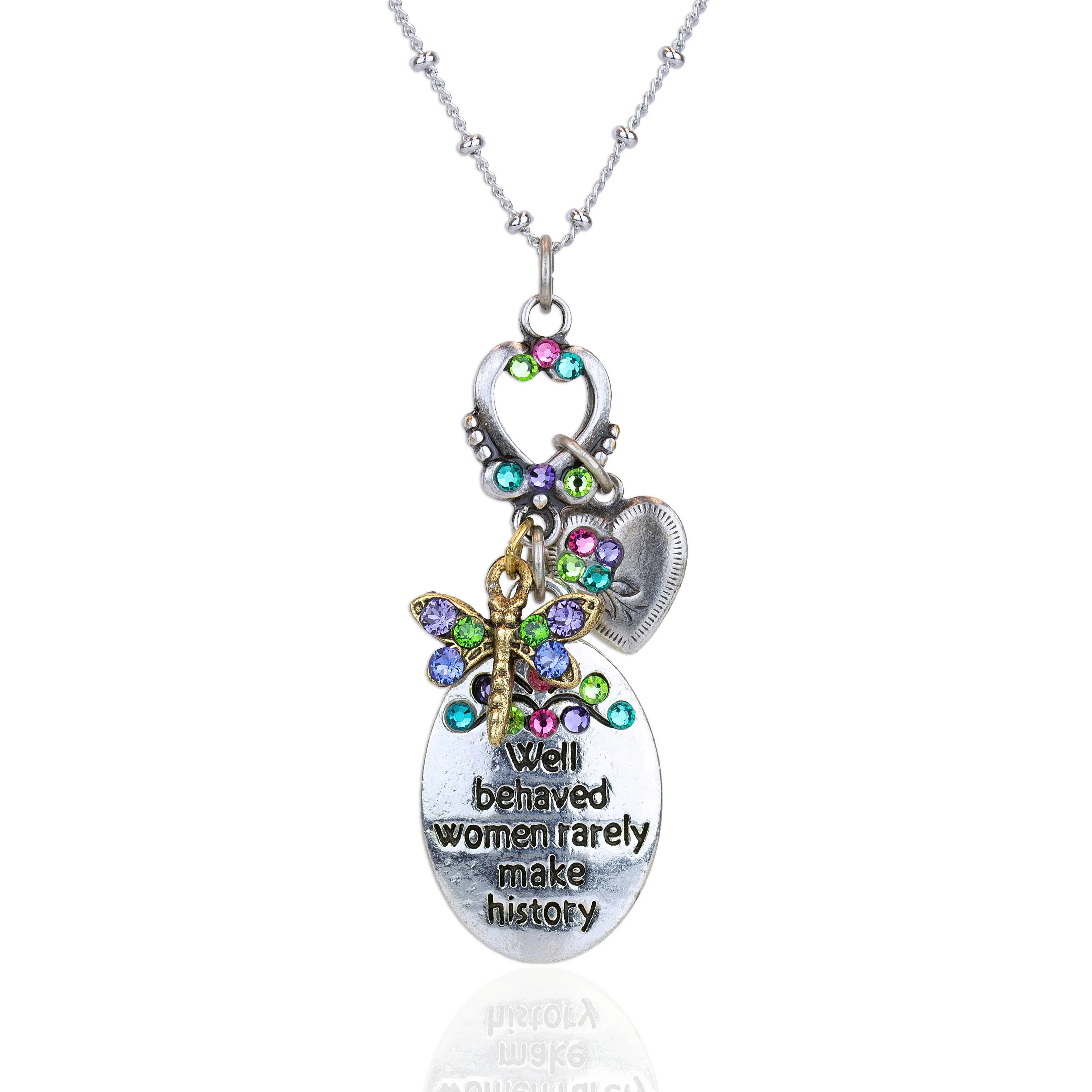 "Well Behaved Woman Rarely Make History" Crystal Necklace