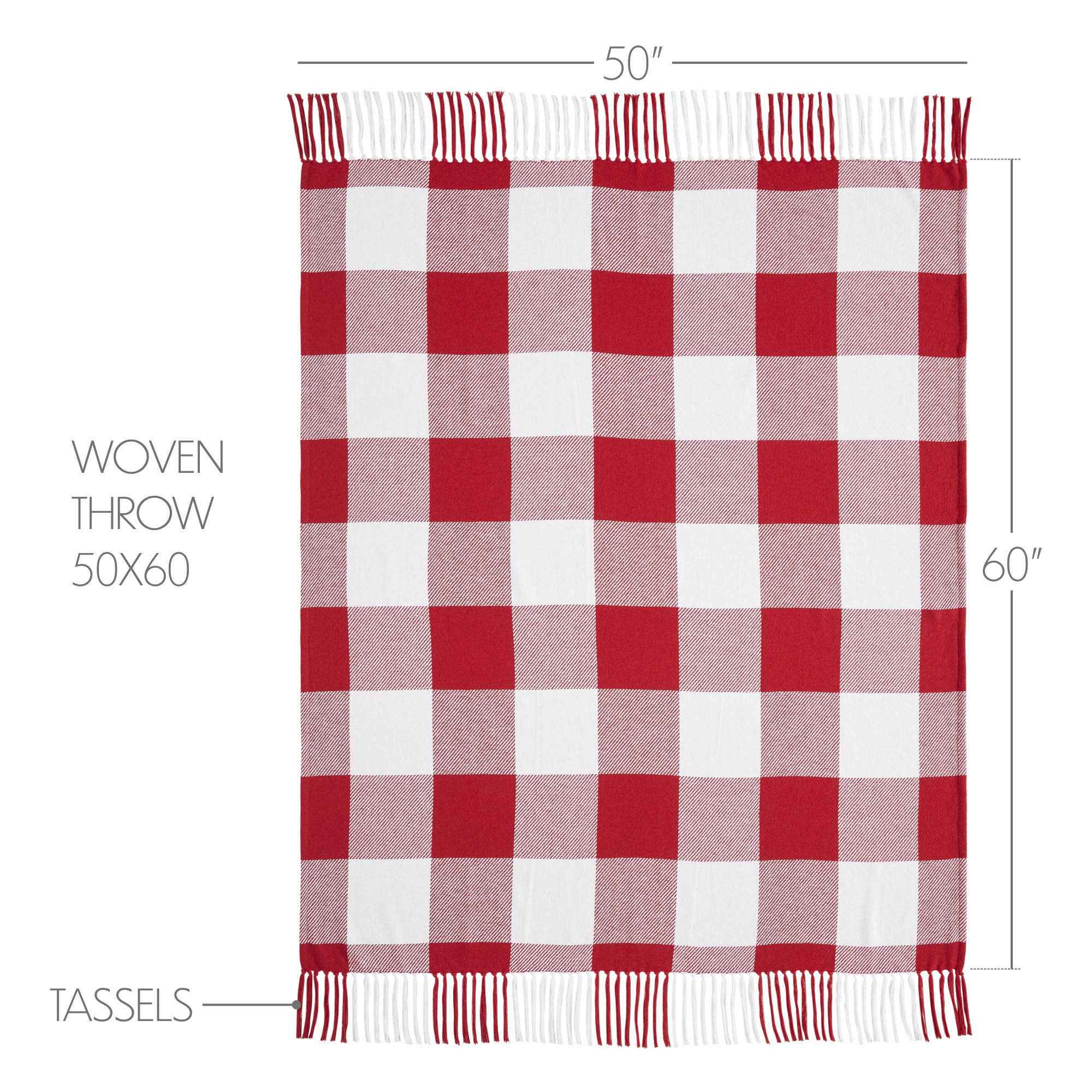 Annie Red Check Woven Throw 50x60 - Image 4