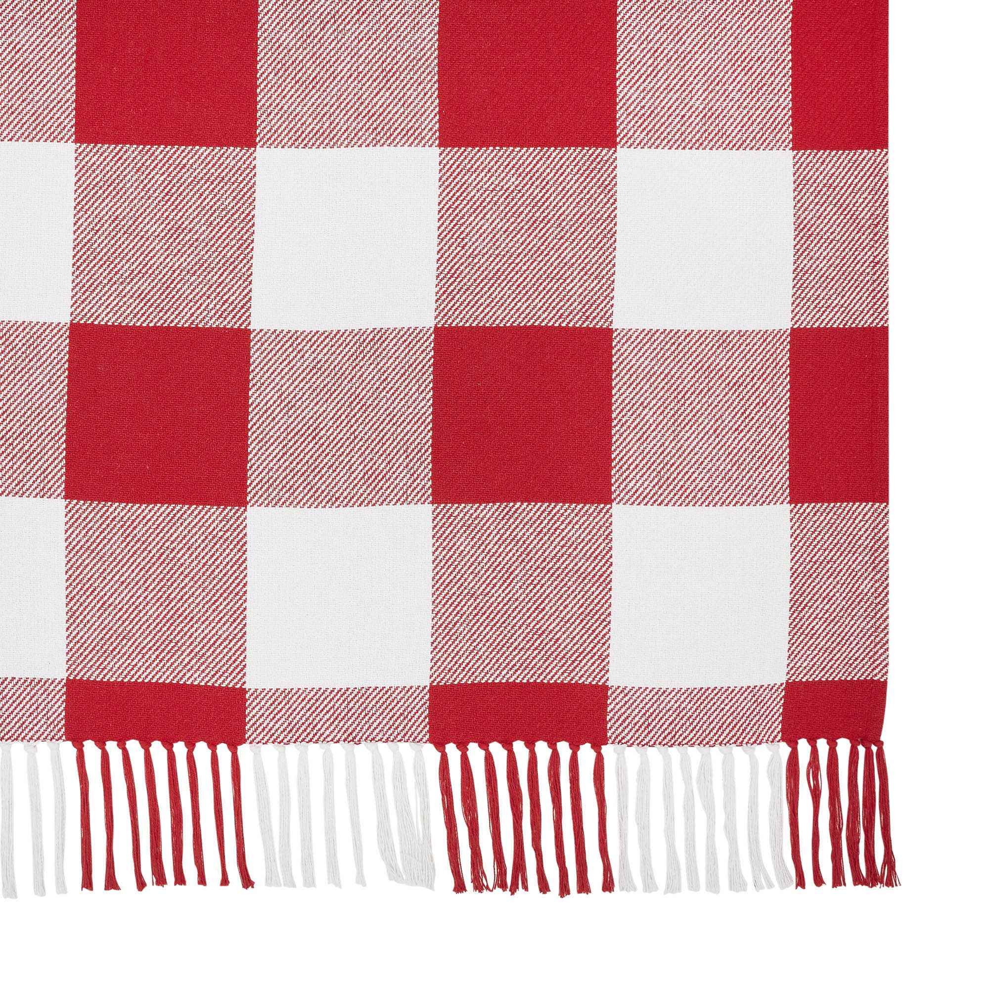 Annie Red Check Woven Throw 50x60 - Image 6