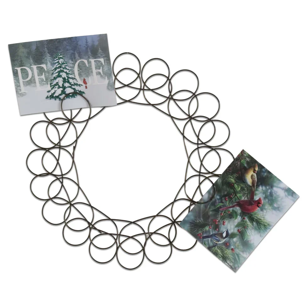 Antique Bronze Spiral Wreath Greeting card Holder