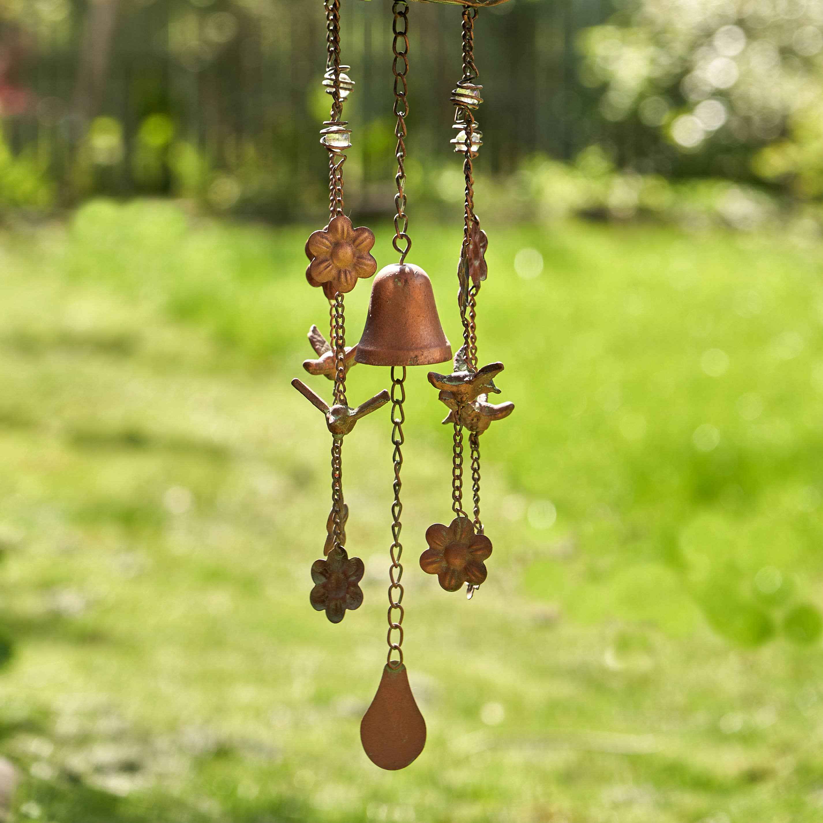 Antique Copper Hanging Birdhouse Wind Chime : Farm House - Image 8