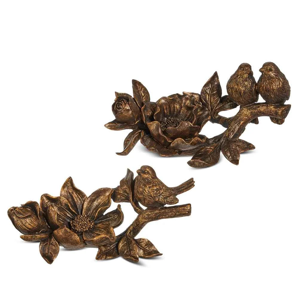 Antique Gold Bird on Blooming Branch -Sold Separately