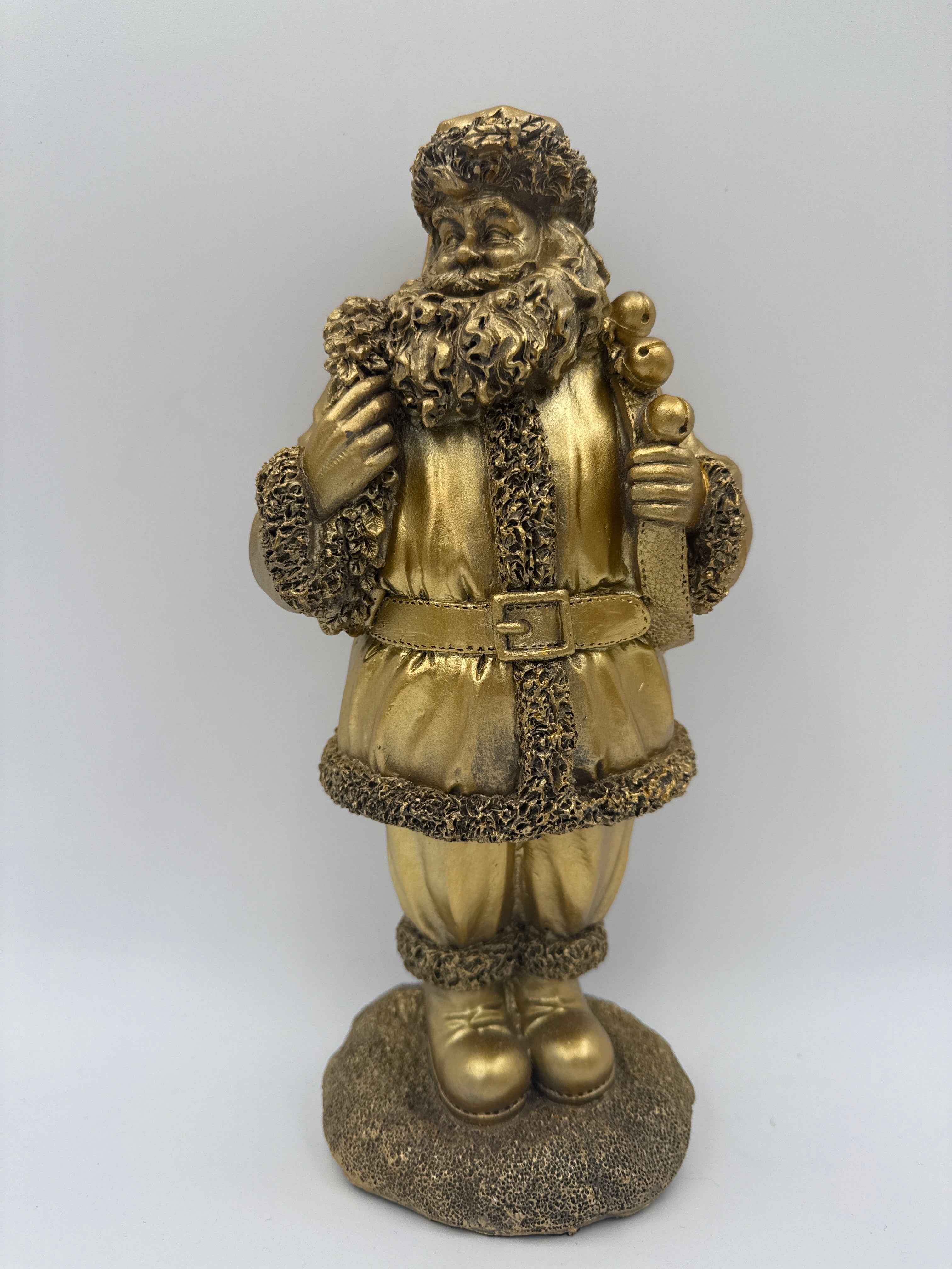 Antique Gold Resin Santa's-Set of 2 - Image 2