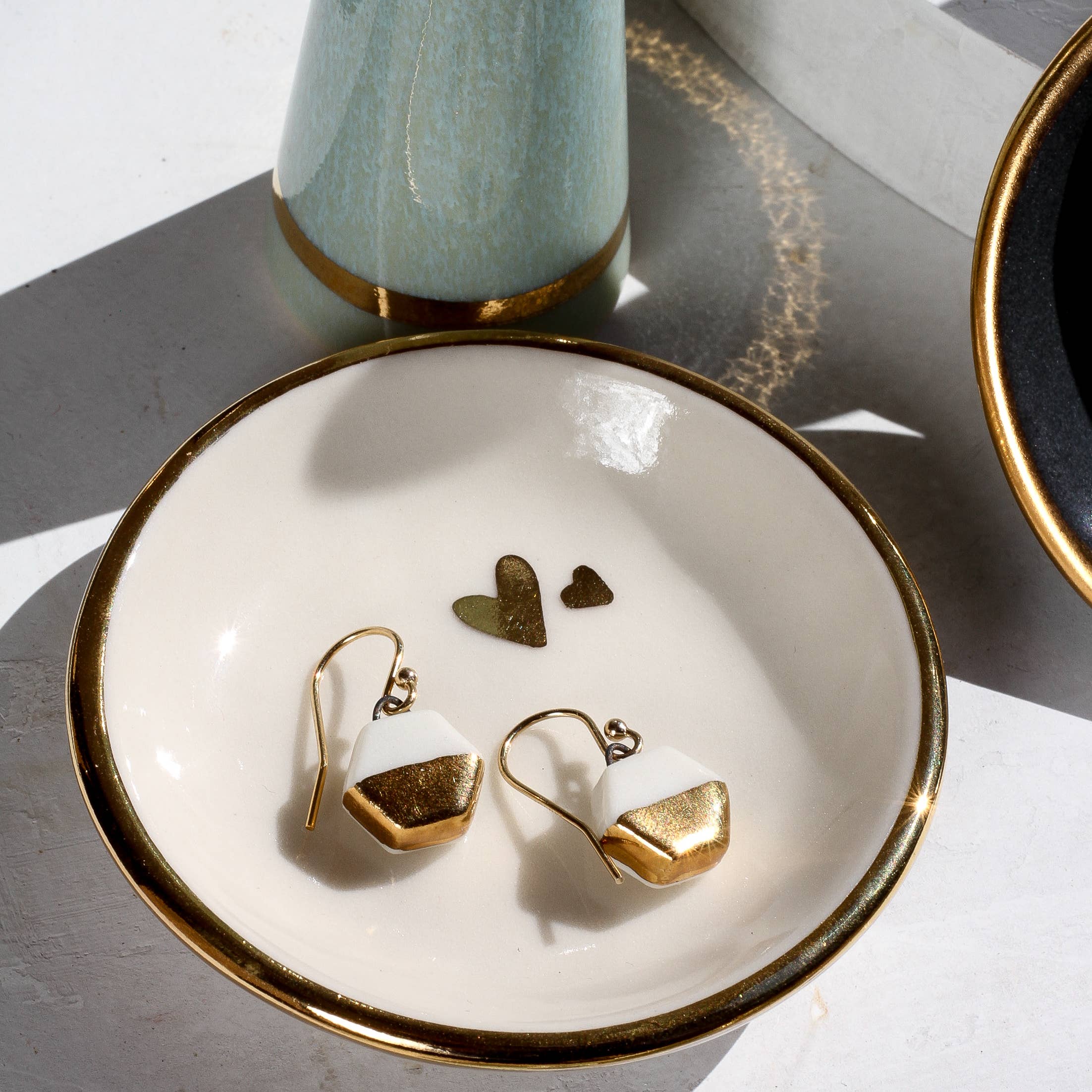 Double Heart Ring Dish | Handmade pottery - Image 5