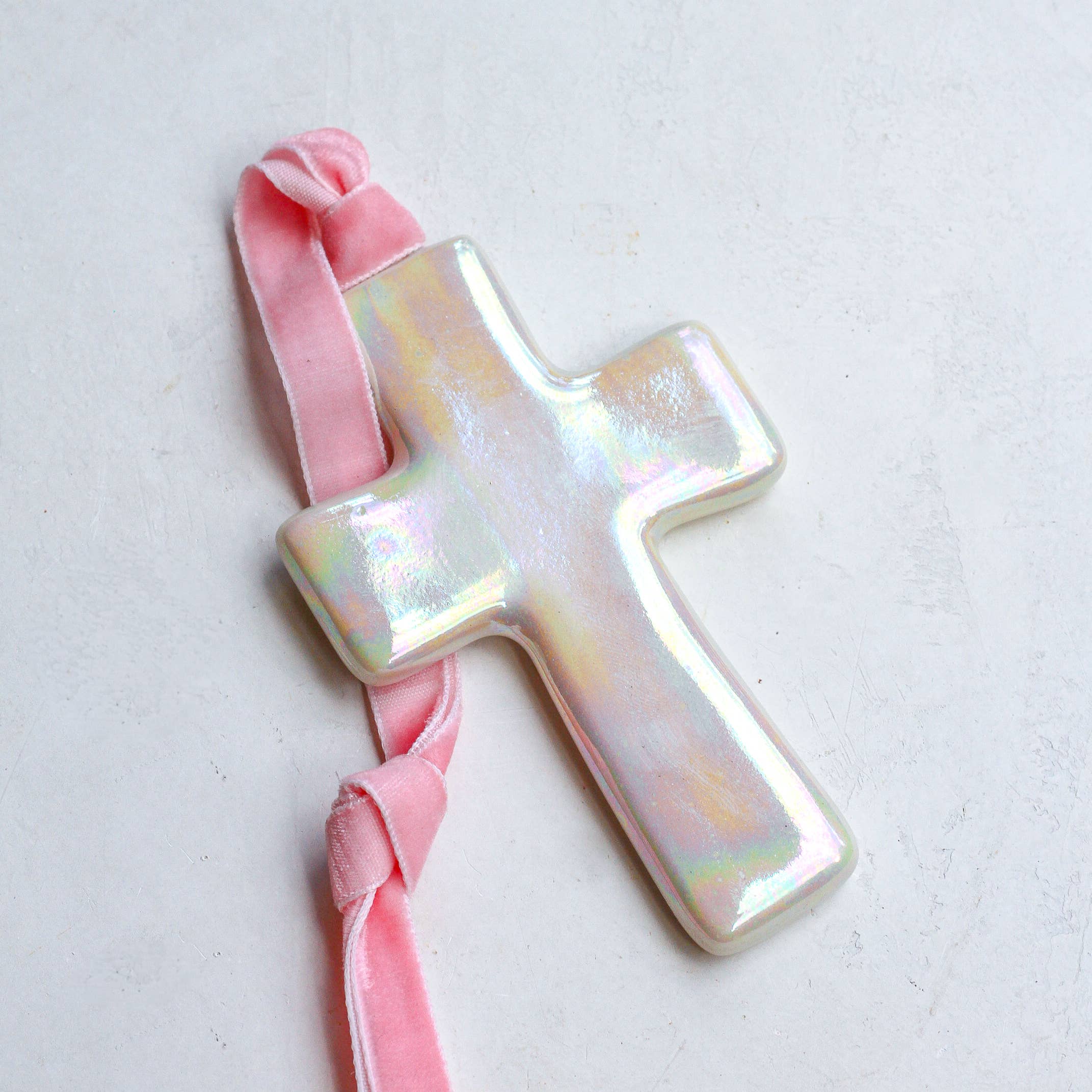 Iridescent Cross Ornament | Handmade Holiday