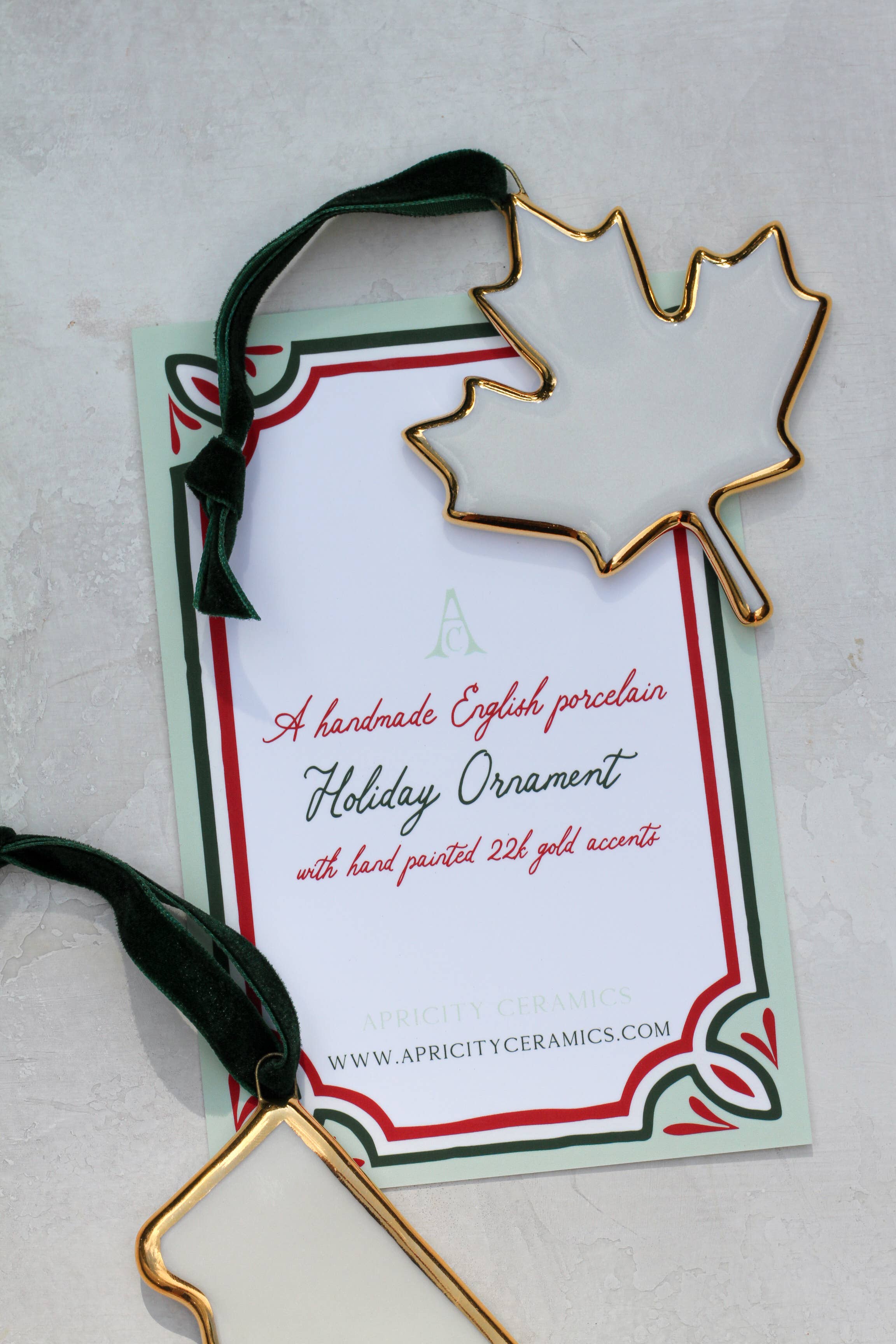 Washington DC Handmade Porcelain State Ornament w/Gold - Image 2