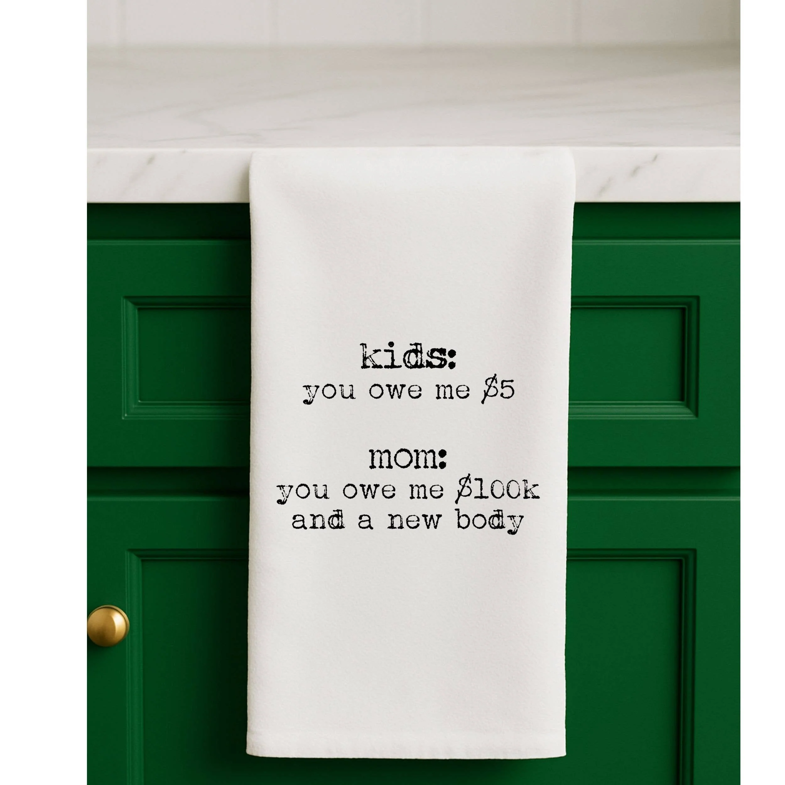 Funny gift towel Kids...you owe me new body - Image 3
