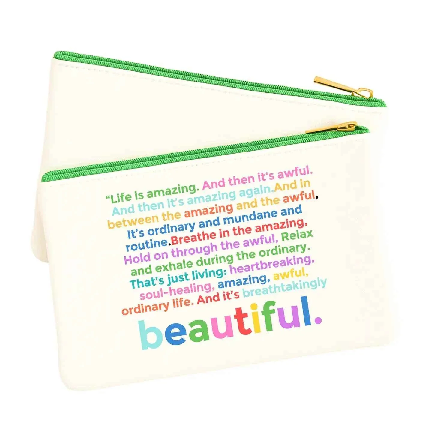 Life is Amazing Color block makeup bag - Image 2