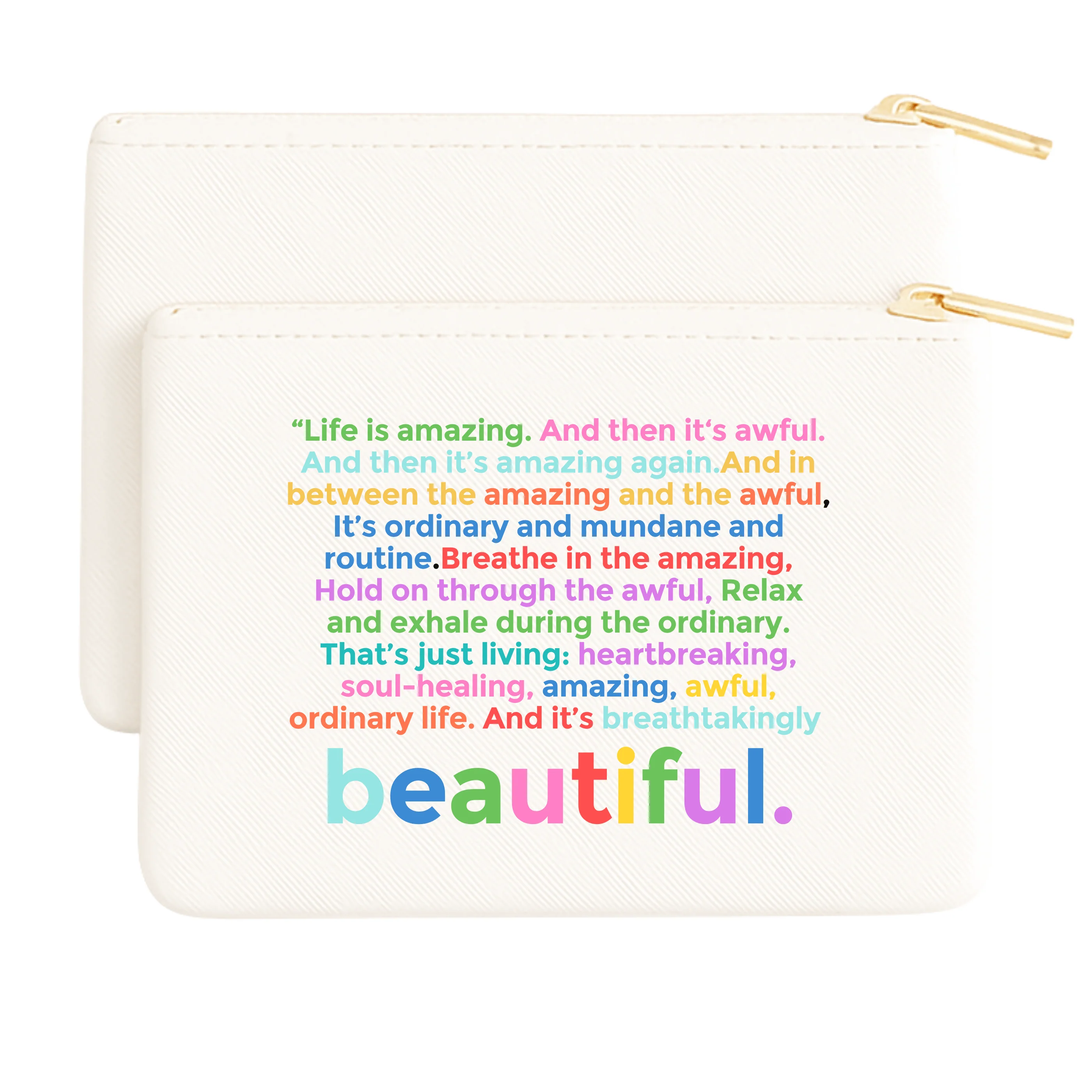 Life is Amazing Color block makeup bag - Image 3