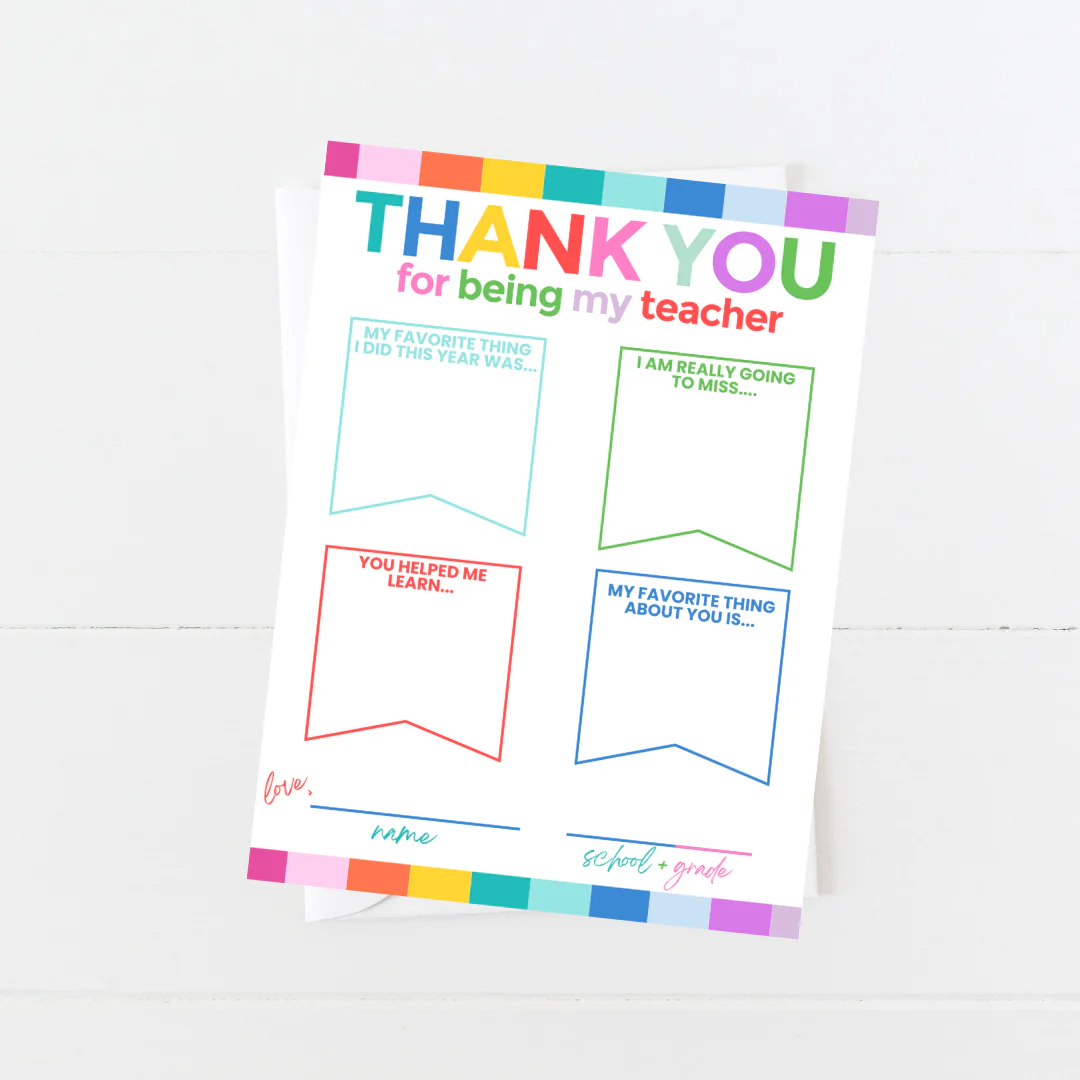 Aspen Lane - Teacher Thank you Card | Teacher Appreciation Fill-In