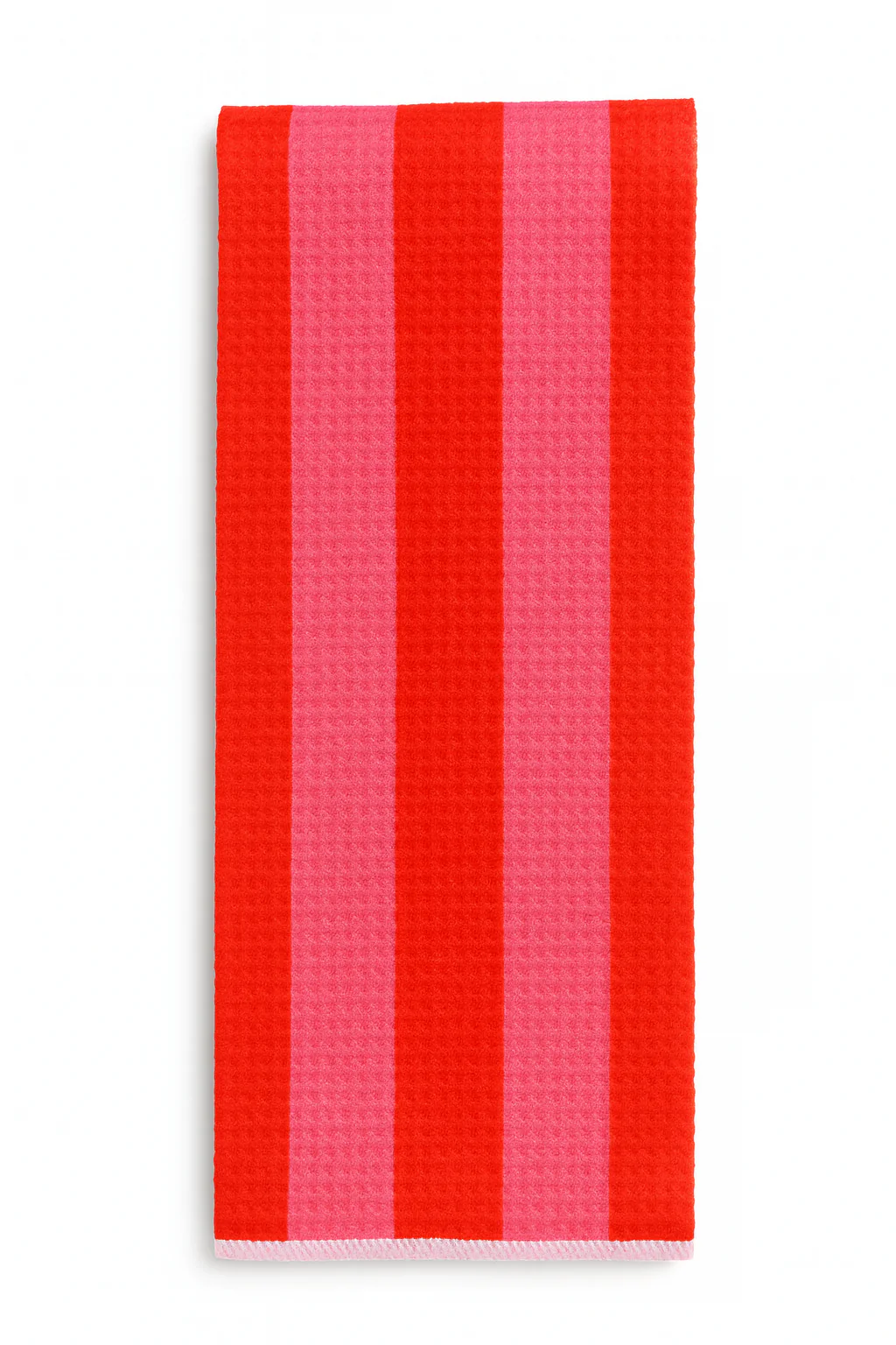 Valentines Kitchen Towel Pink & Red Stripe Microfiber - Image 2