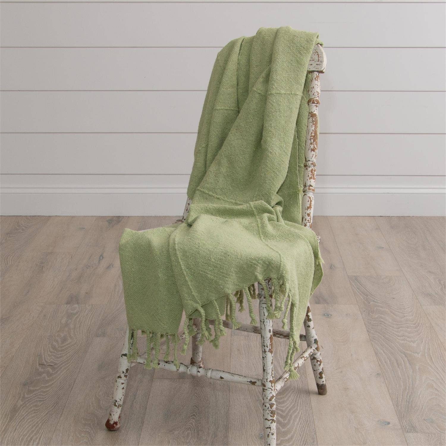 Celery Green Throw With Tassels - Image 6