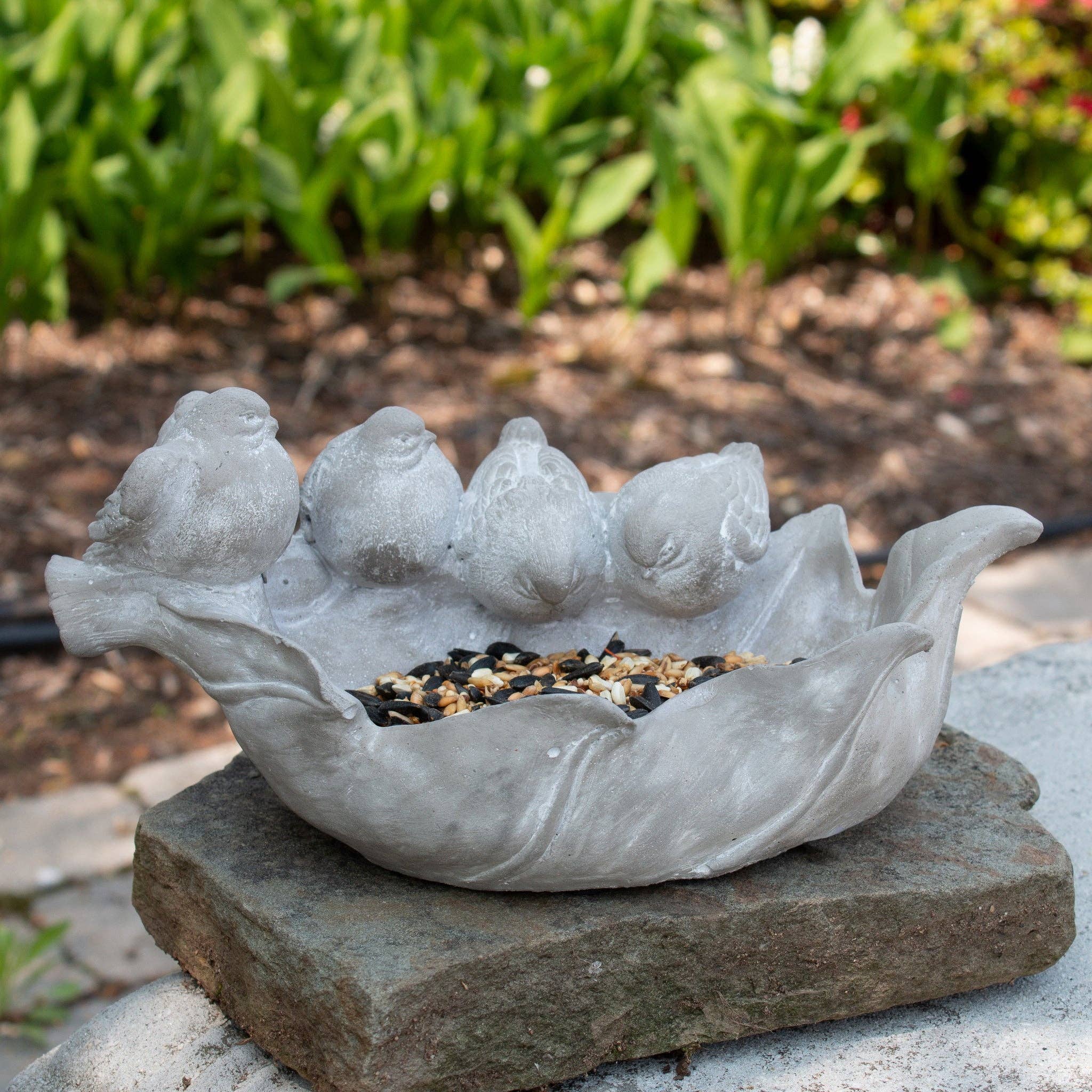 Cement Leaf Bird Feeder - Image 2