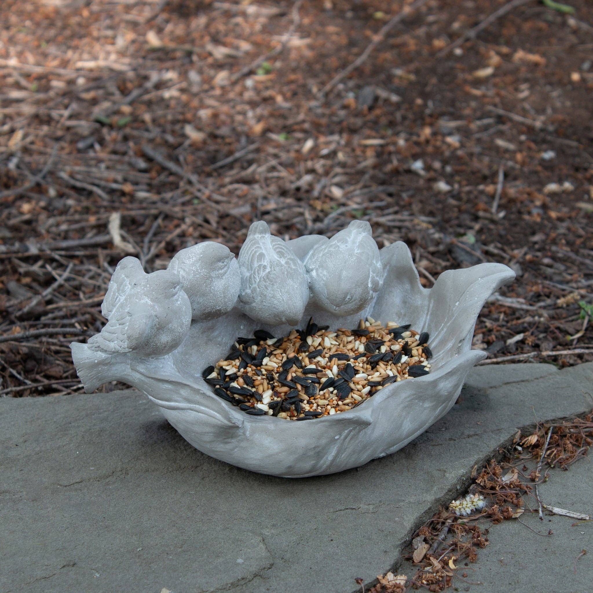 Cement Leaf Bird Feeder - Image 3
