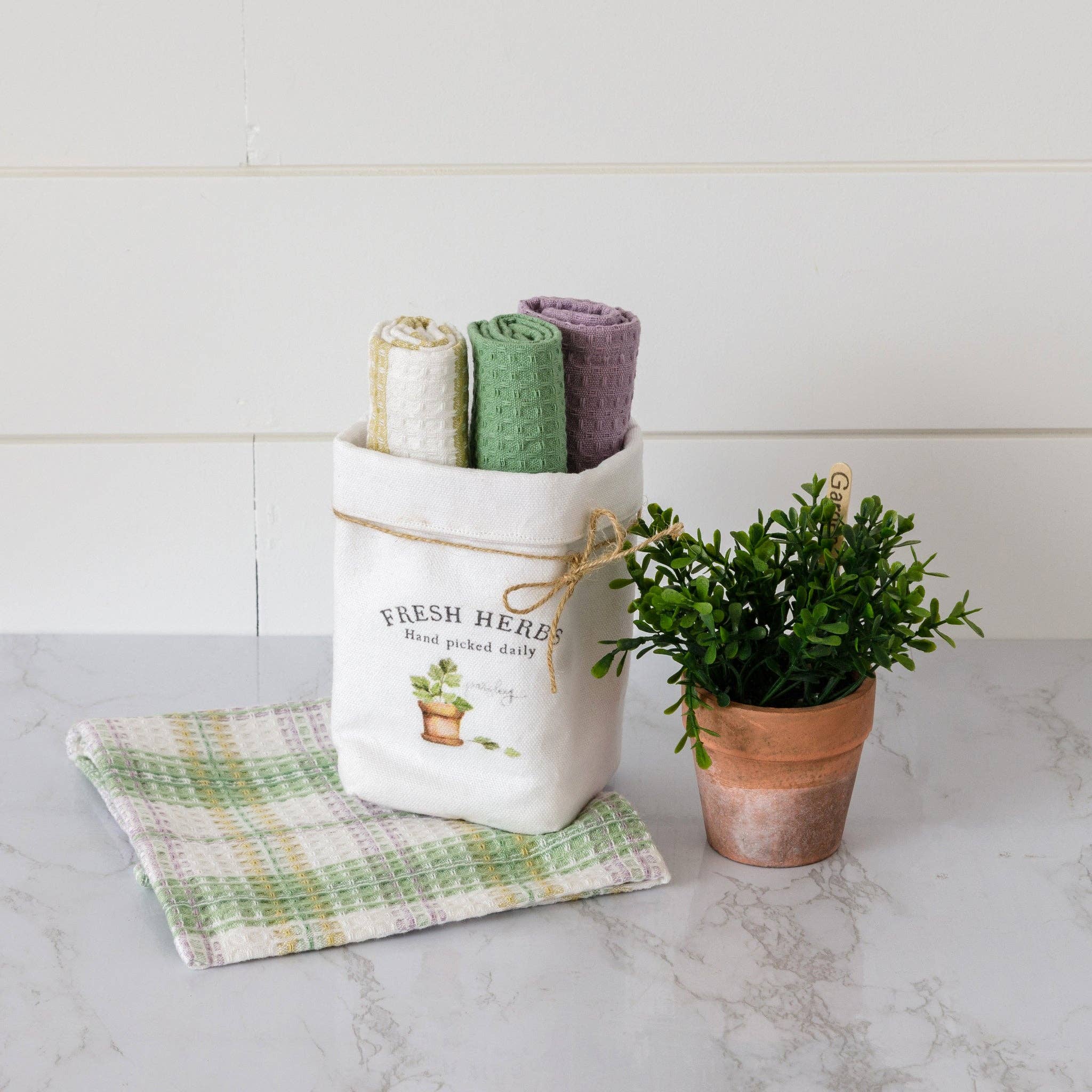 Dish Cloth Set Fresh Herbs (Set Of 4) - Image 2