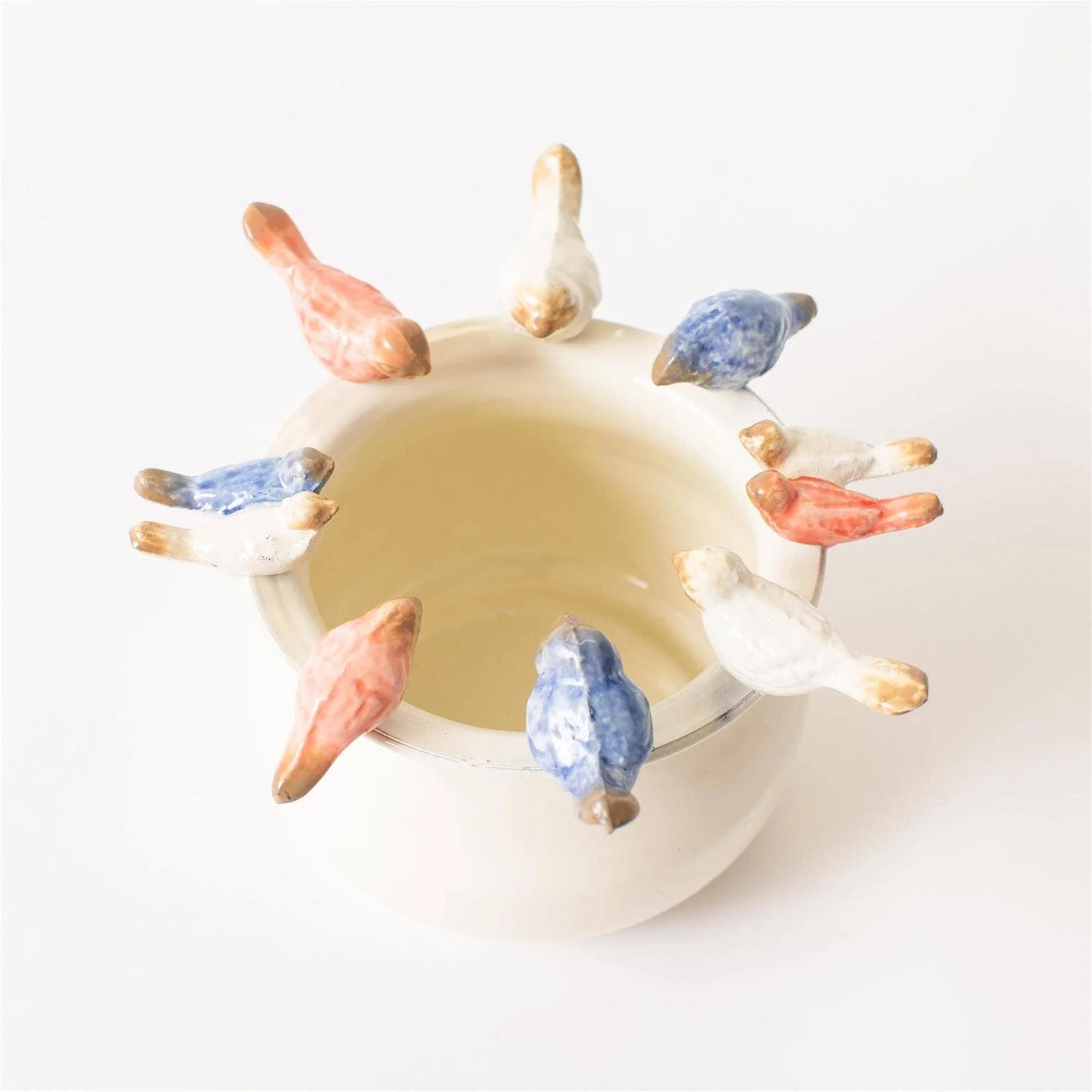 Enamel Pot With Birds On Rim - Image 5