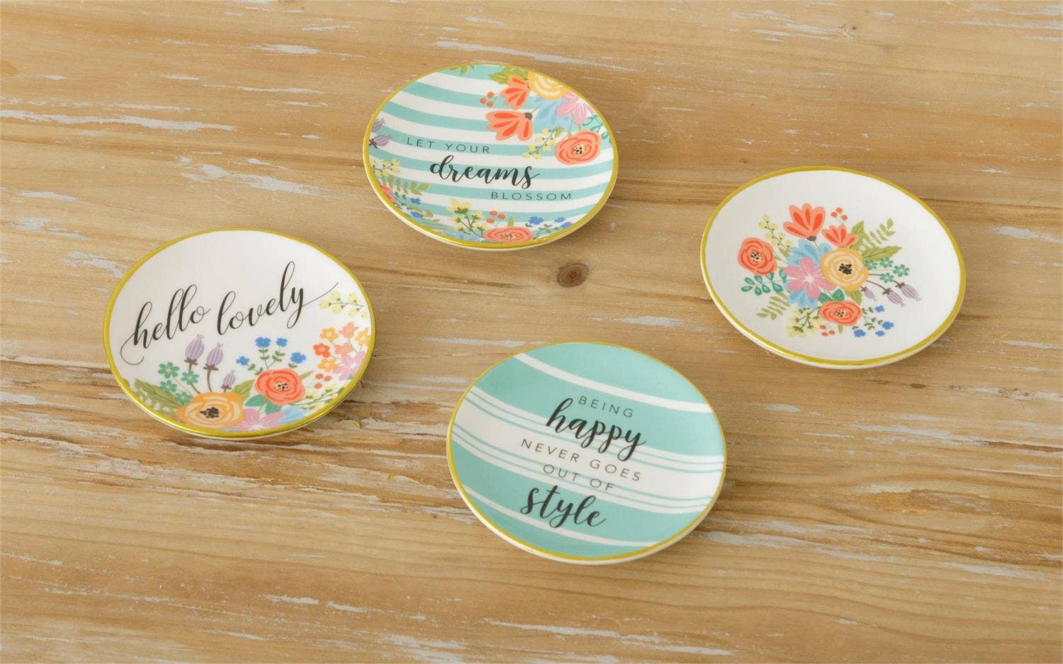 Garden Party Trinket Plates with Gold Rim-sold separately - Image 2