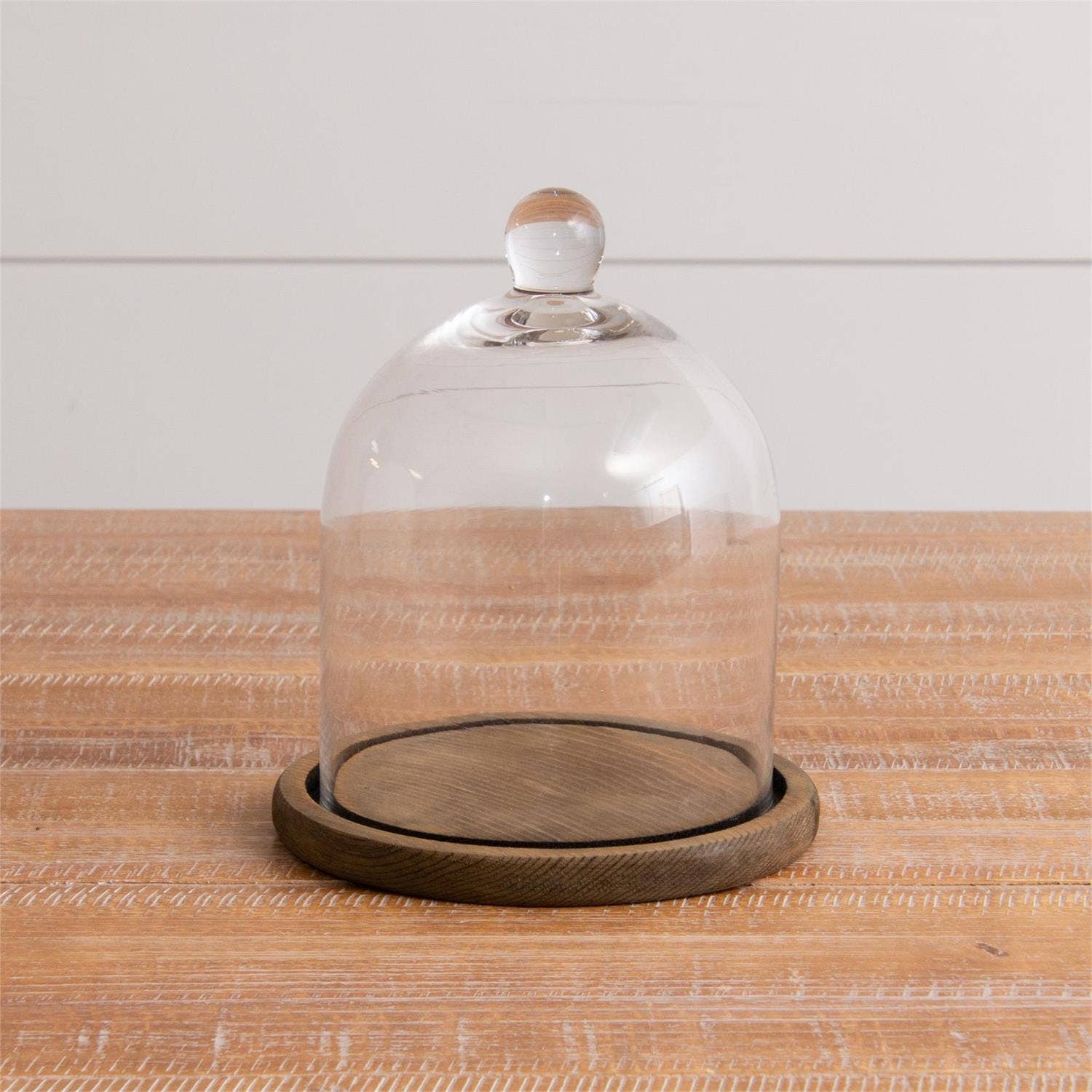 Glass Cloche With Wood Base - Image 2