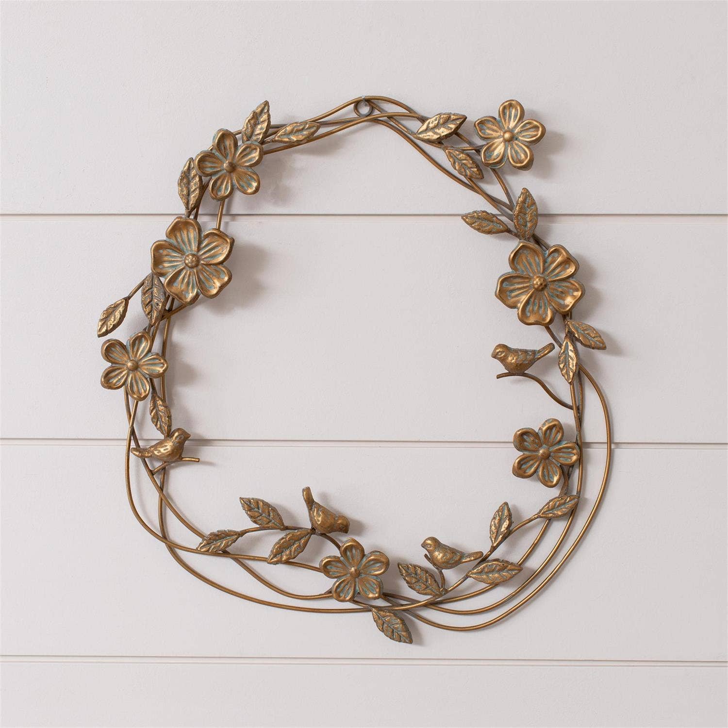 Gold Floral Wreath with Flowers & Vines - Image 2