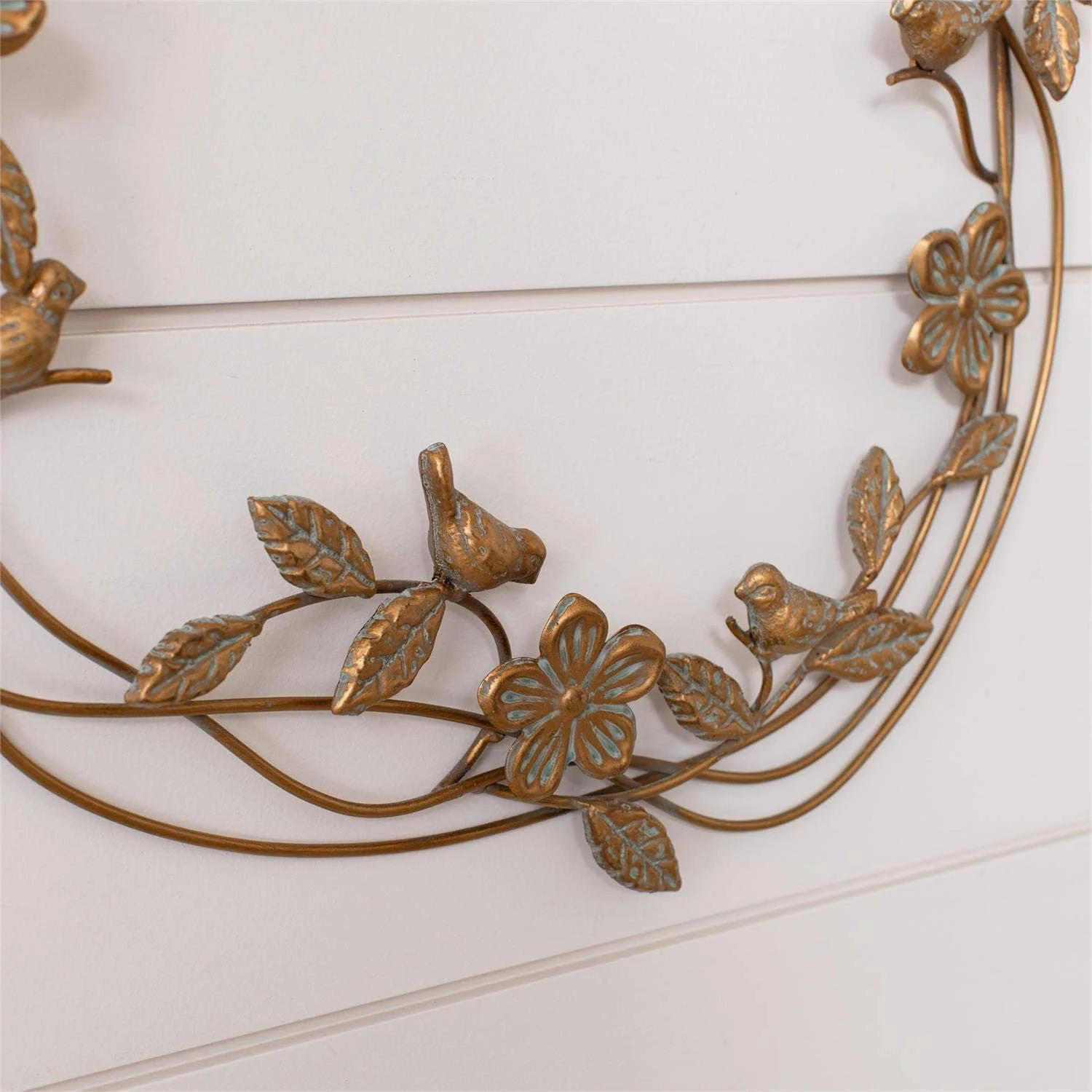 Gold Floral Wreath with Flowers & Vines - Image 3