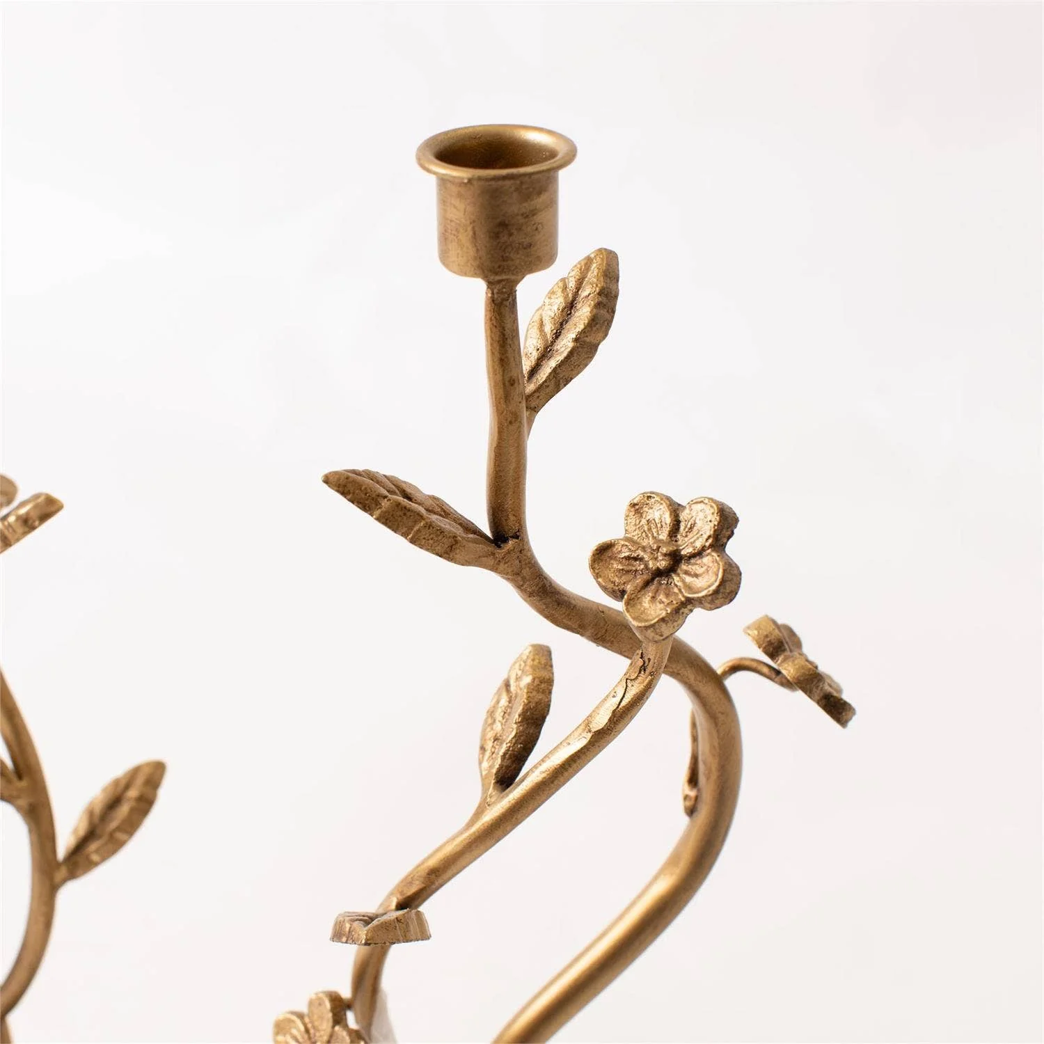 Gold Intertwined Floral Taper Holders (Set Of 2) - Image 2