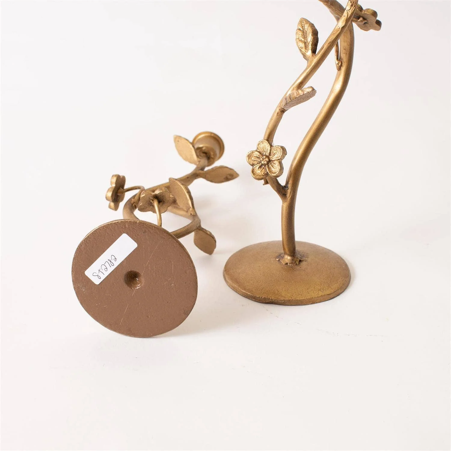 Gold Intertwined Floral Taper Holders (Set Of 2) - Image 3