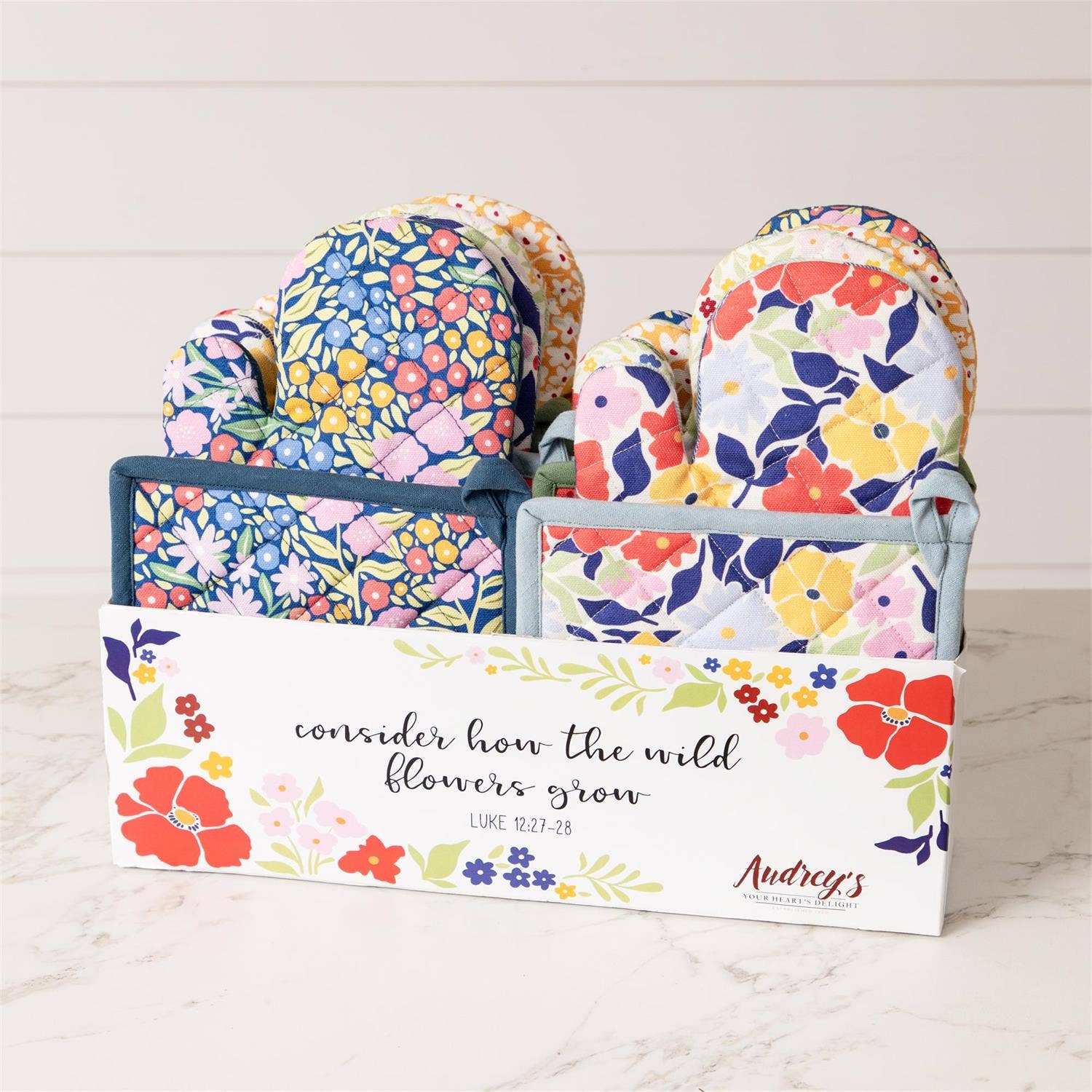Oven Mitts And Pot Holders Bundle - Fun Floral assorted - Image 3