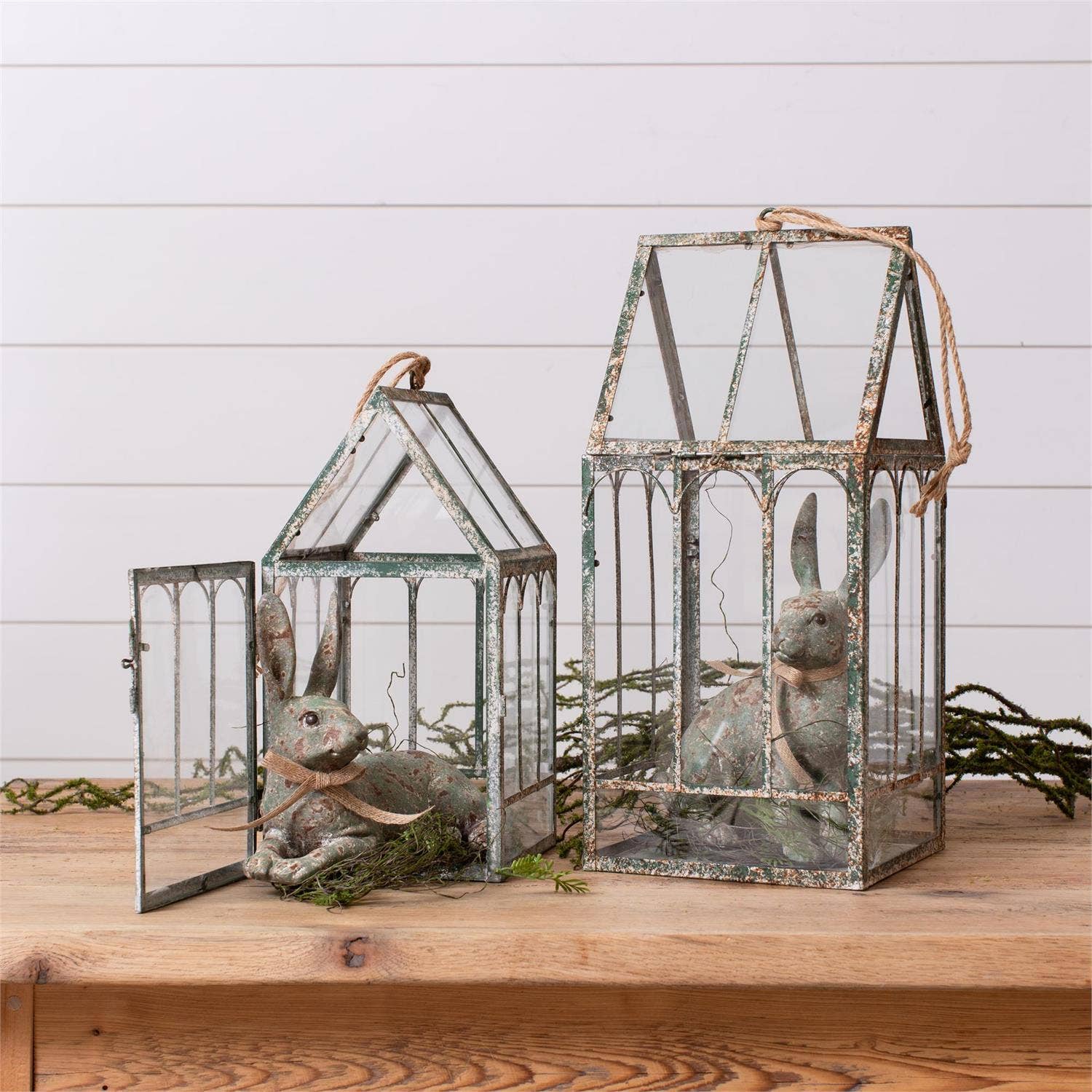 Rustic Metal Greenhouse (Set Of 2) - Image 2