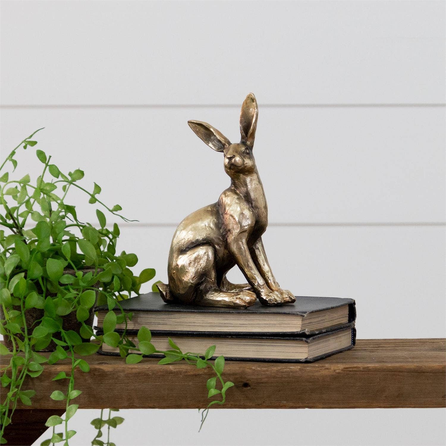 Sitting Brass Tone Rabbit - - Image 2