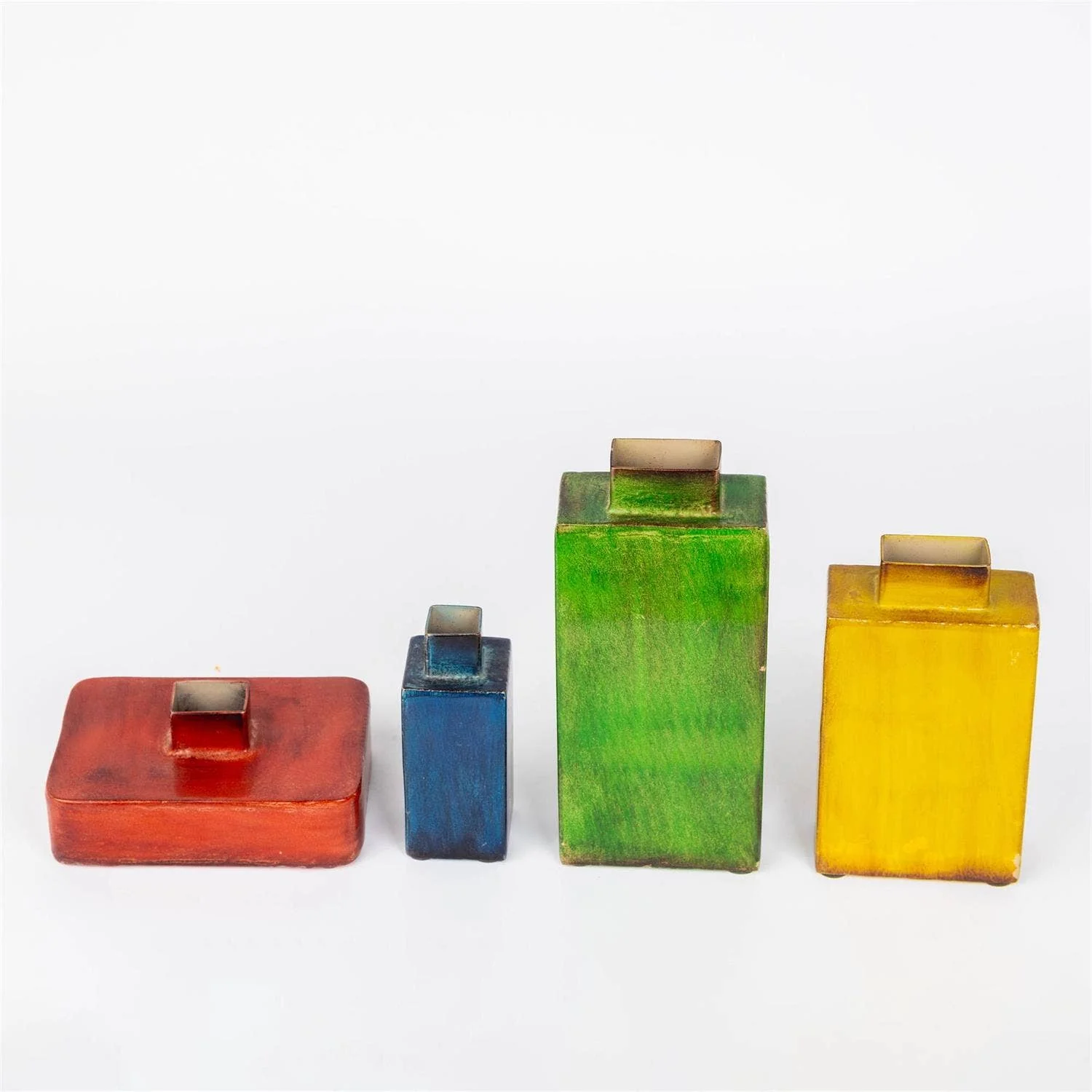 Vase - Multi Color Cube Shaped Enamel (Set Of 4) - Image 4