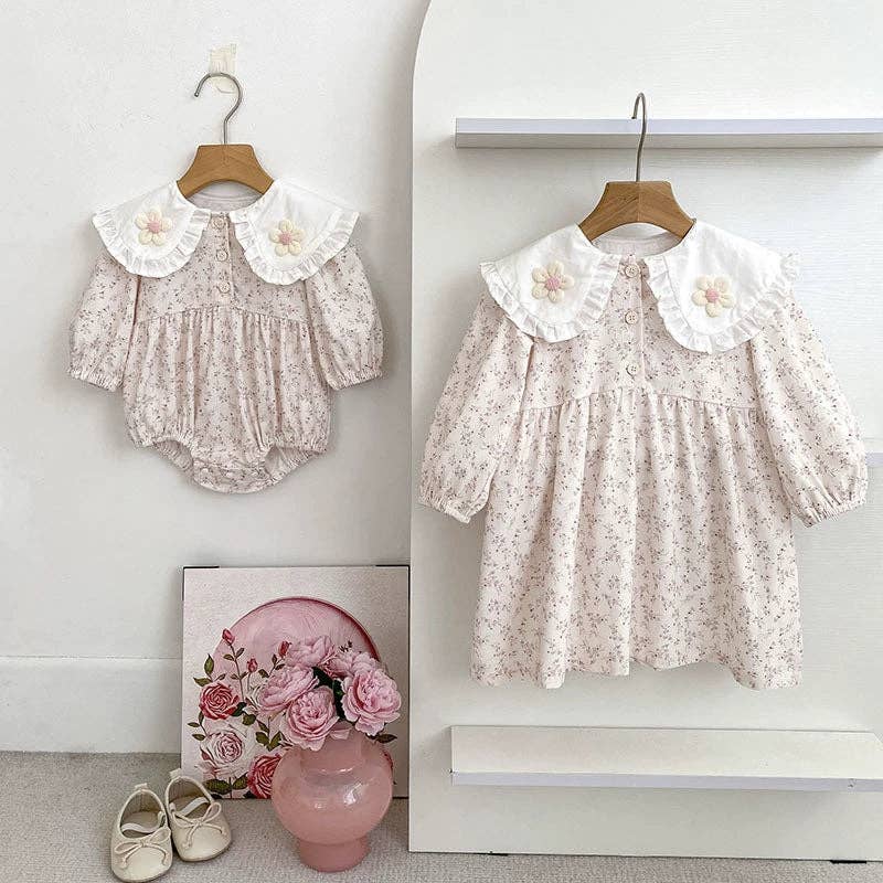 Baby Girls Flower Long-sleeved Bodysuit - Image 2