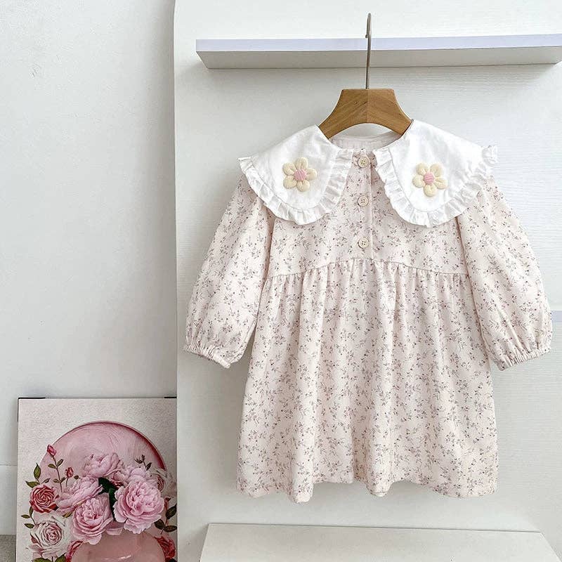 Baby Girls Flower Long-sleeved Bodysuit - Image 3