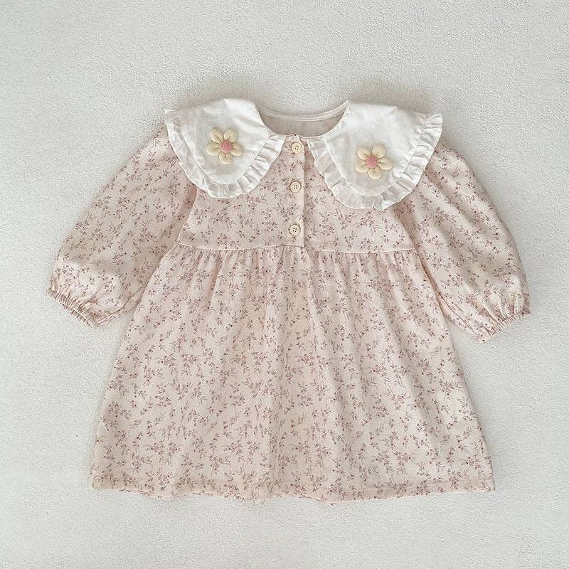 Baby Girls Flower Long-sleeved Bodysuit - Image 5